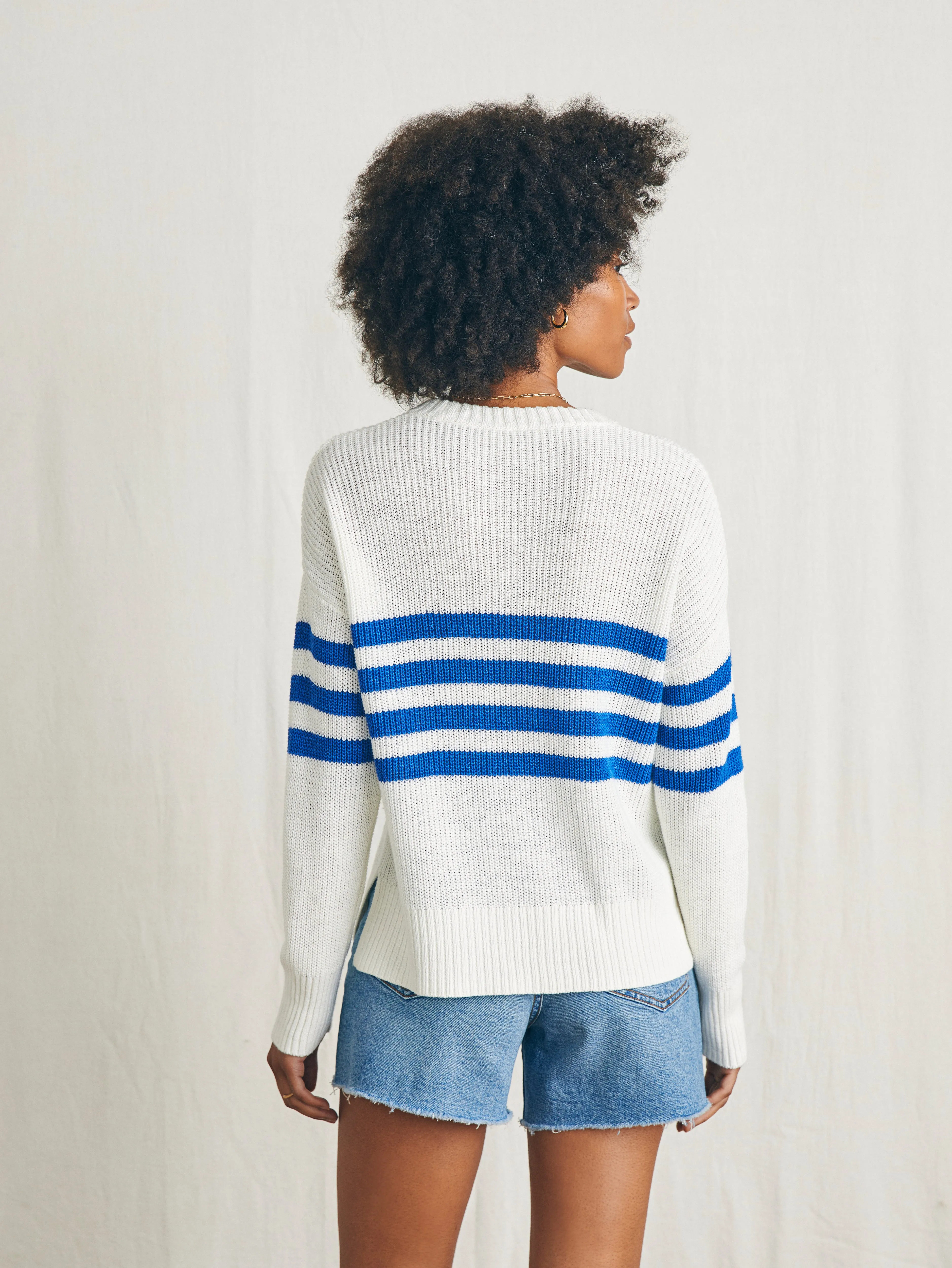 Miramar Linen Crew Sweater - Charleston Stripe sold by Faherty product image thumbnail 4