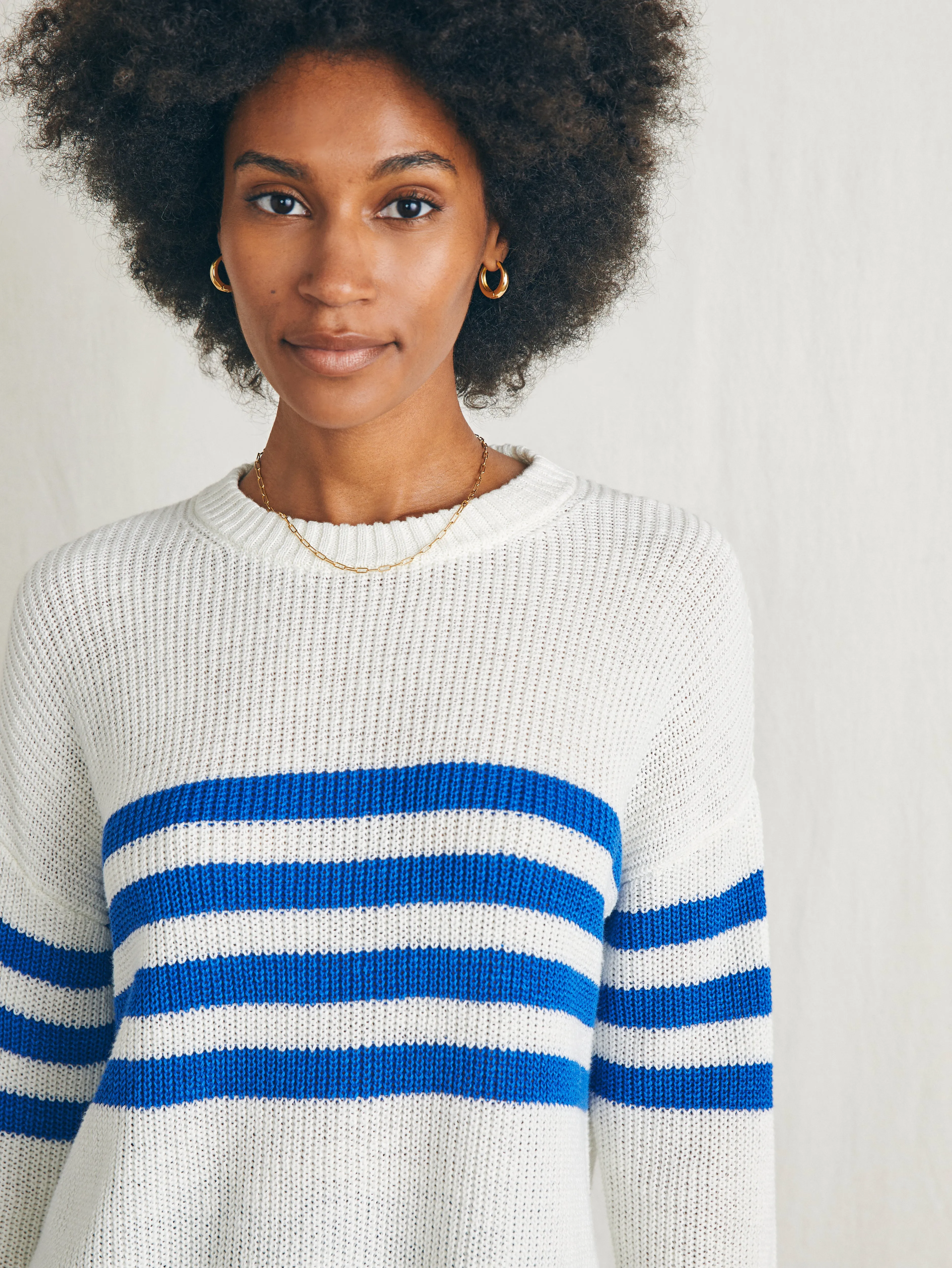 Miramar Linen Crew Sweater - Charleston Stripe sold by Faherty product image thumbnail 3
