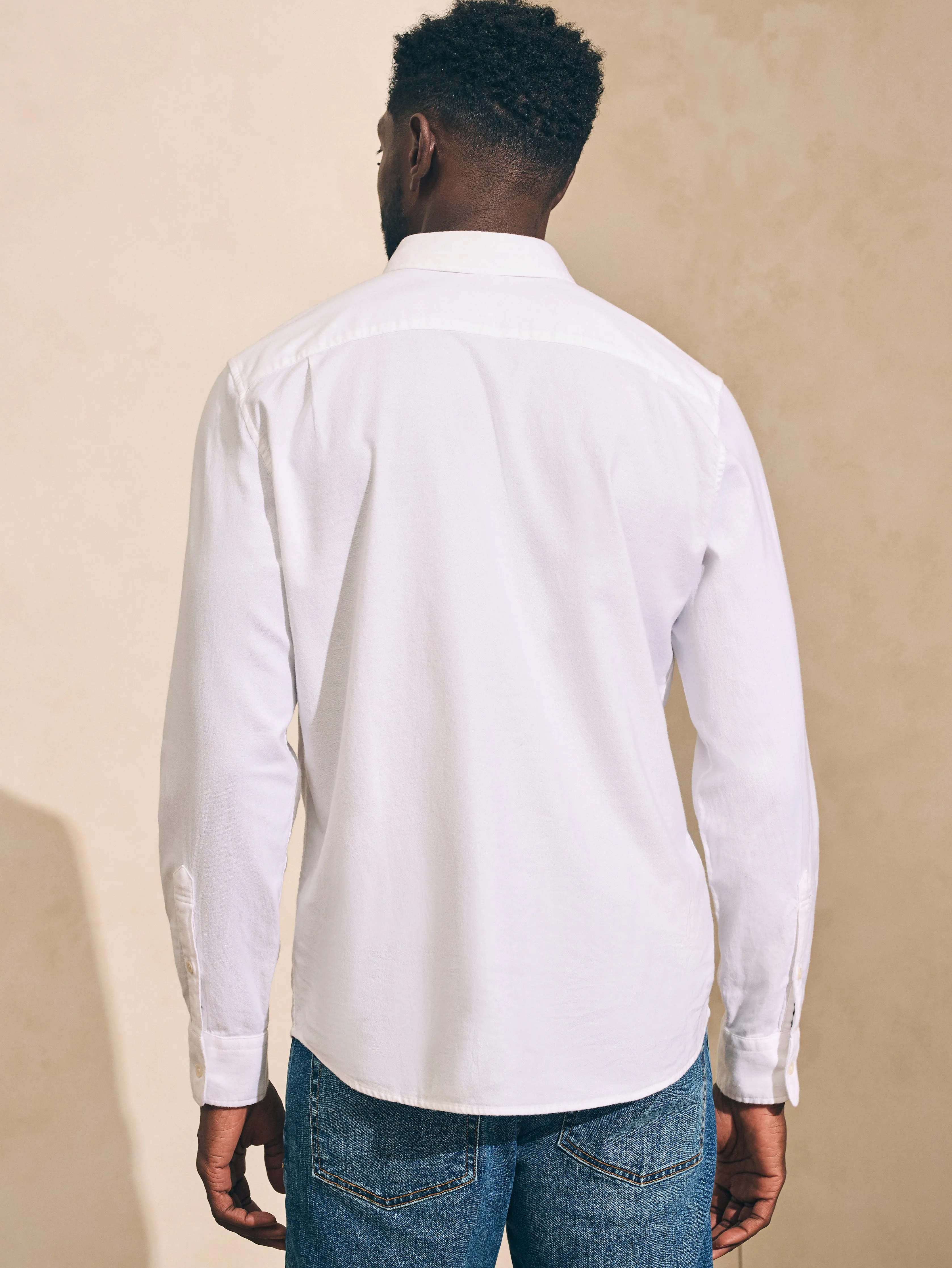 Stretch Oxford Shirt - White sold by Faherty product image thumbnail 3