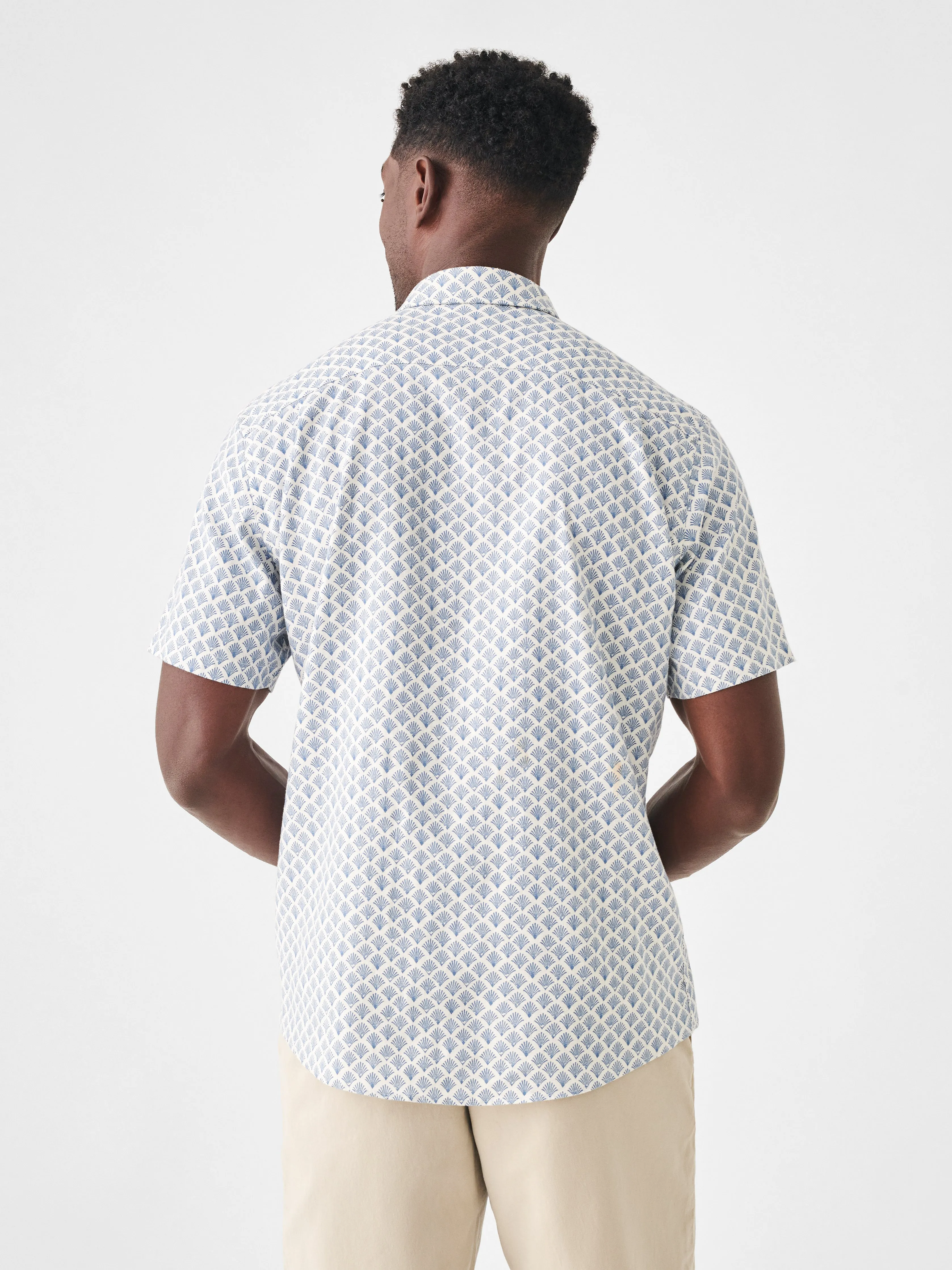 Short-Sleeve Breeze Shirt - White Wall Scallop Print sold by Faherty product image thumbnail 5