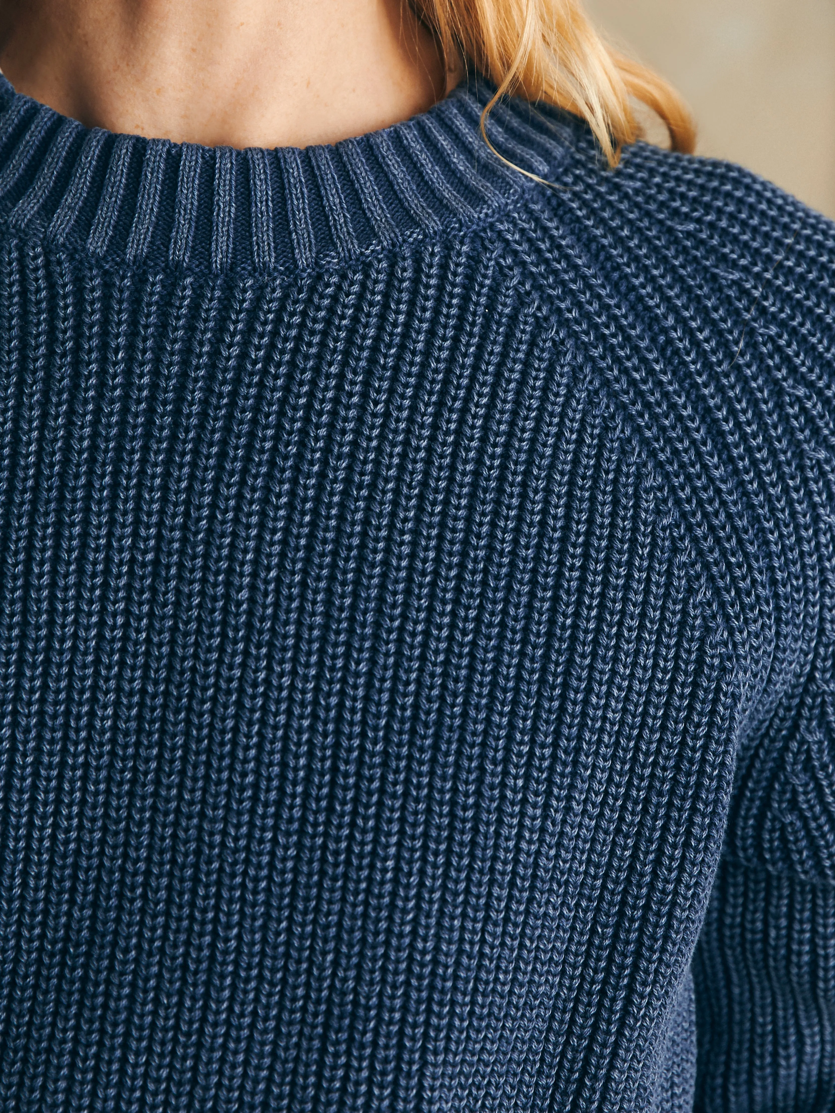 Sunwashed Fisherman Crew Sweater - Mood Indigo sold by Faherty product image thumbnail 3