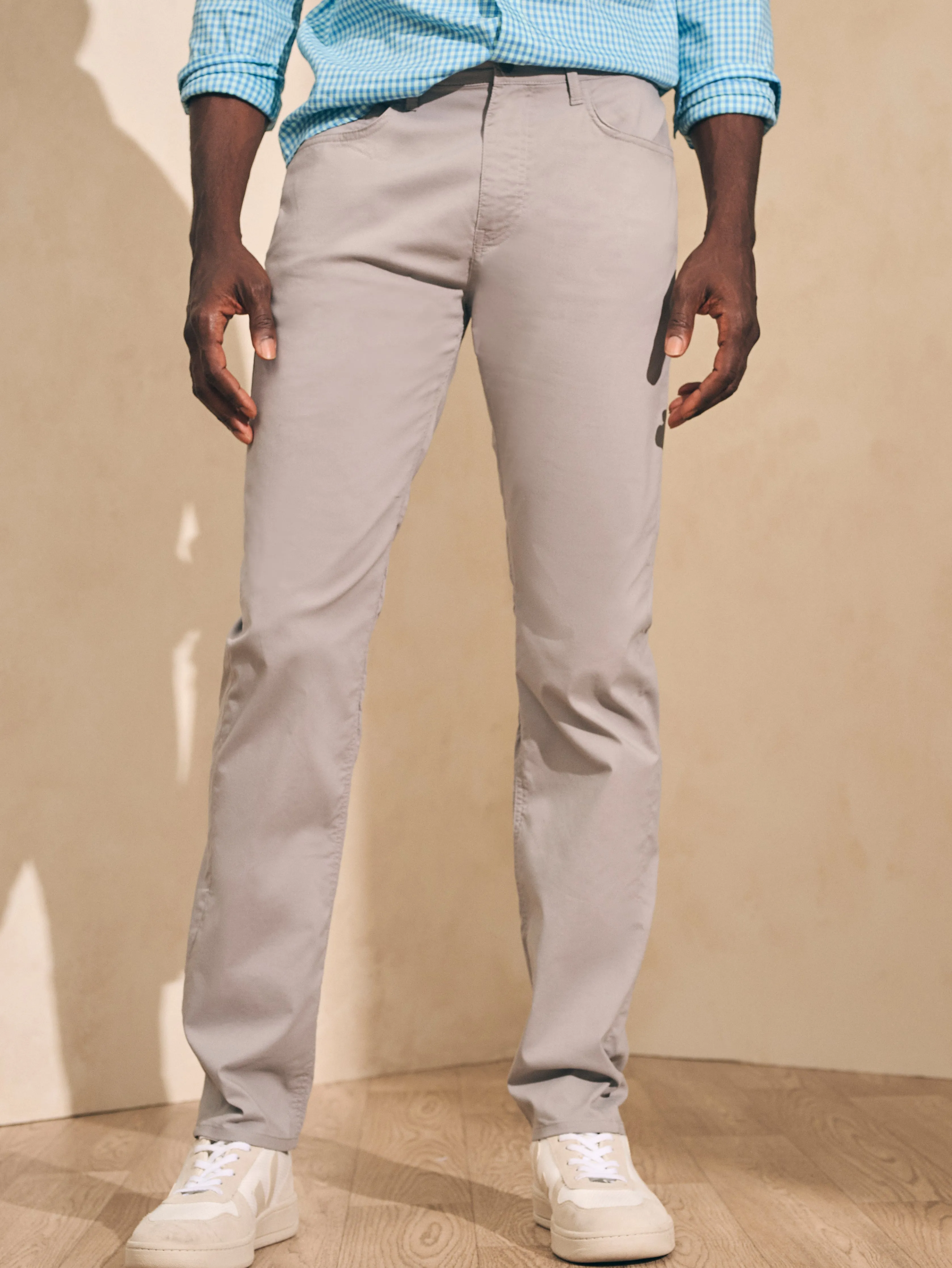 Movement™ 5-Pocket Pant (32" Inseam) - Fossil sold by Faherty