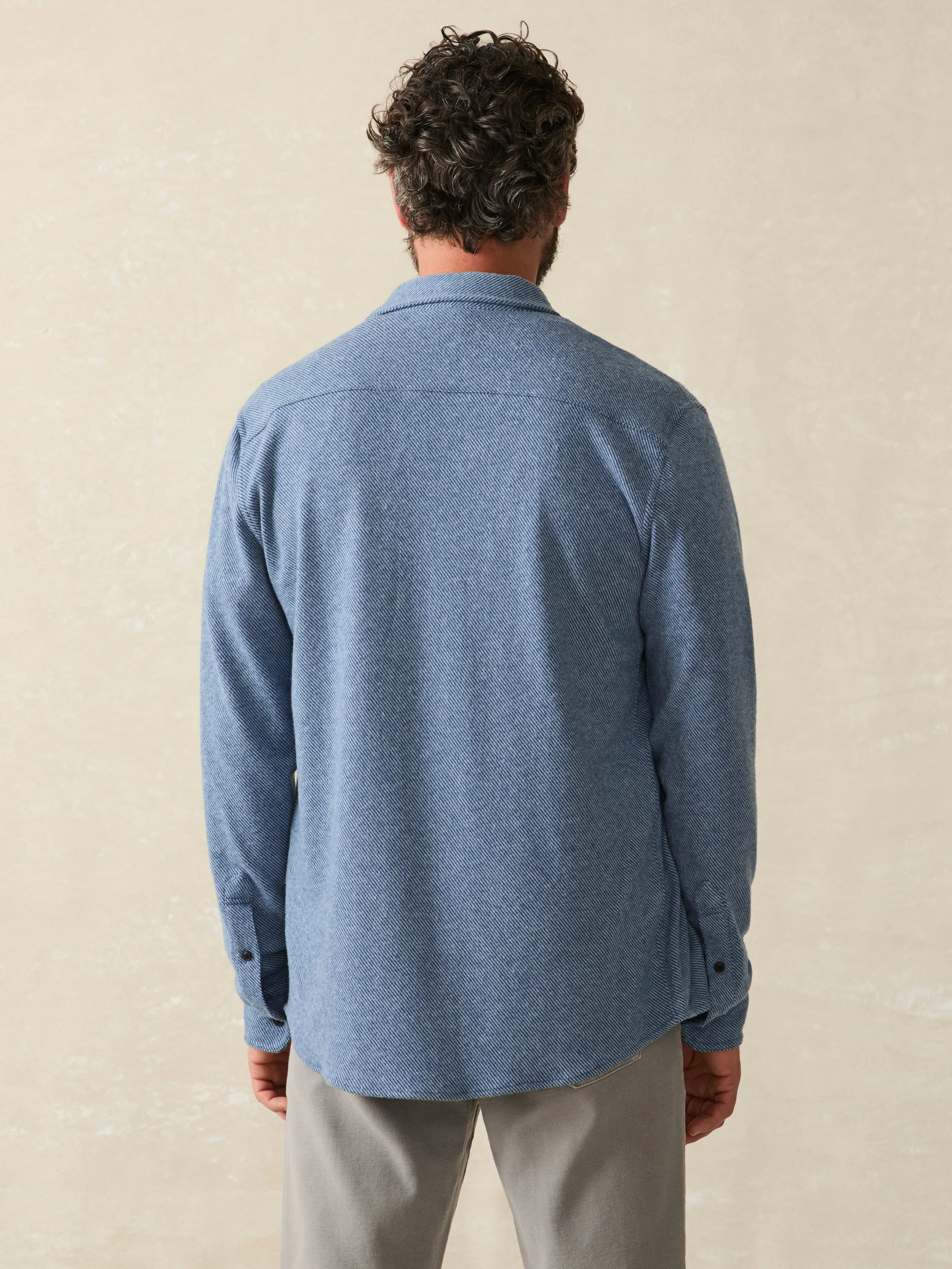 Legend™ Sweater Shirt (Single Pocket) - Glacier Blue Twill sold by Faherty product image thumbnail 5