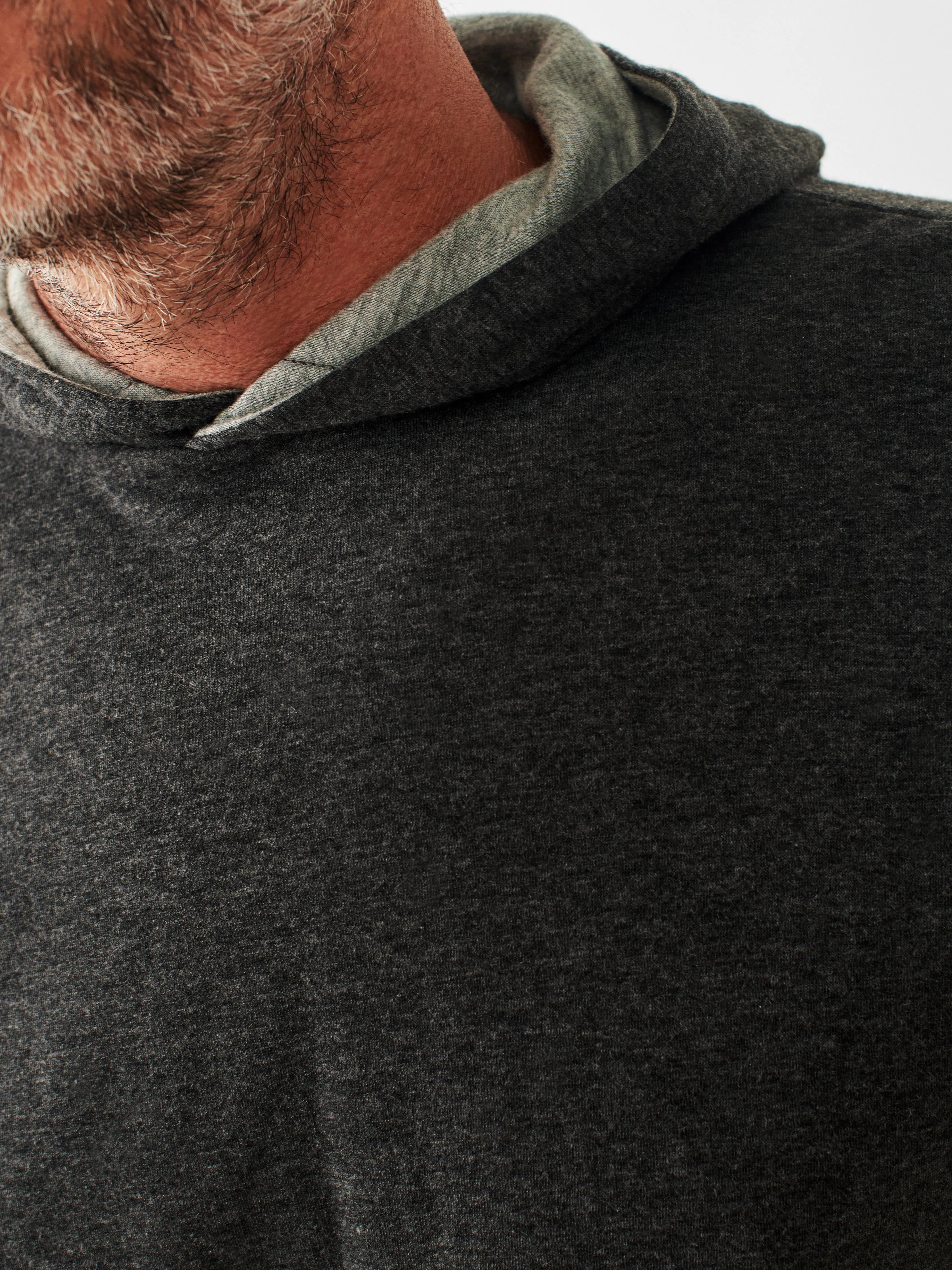 Cloud Cotton Reversible Hoodie - Charcoal Heather Light Grey Heather sold by Faherty product image thumbnail 4