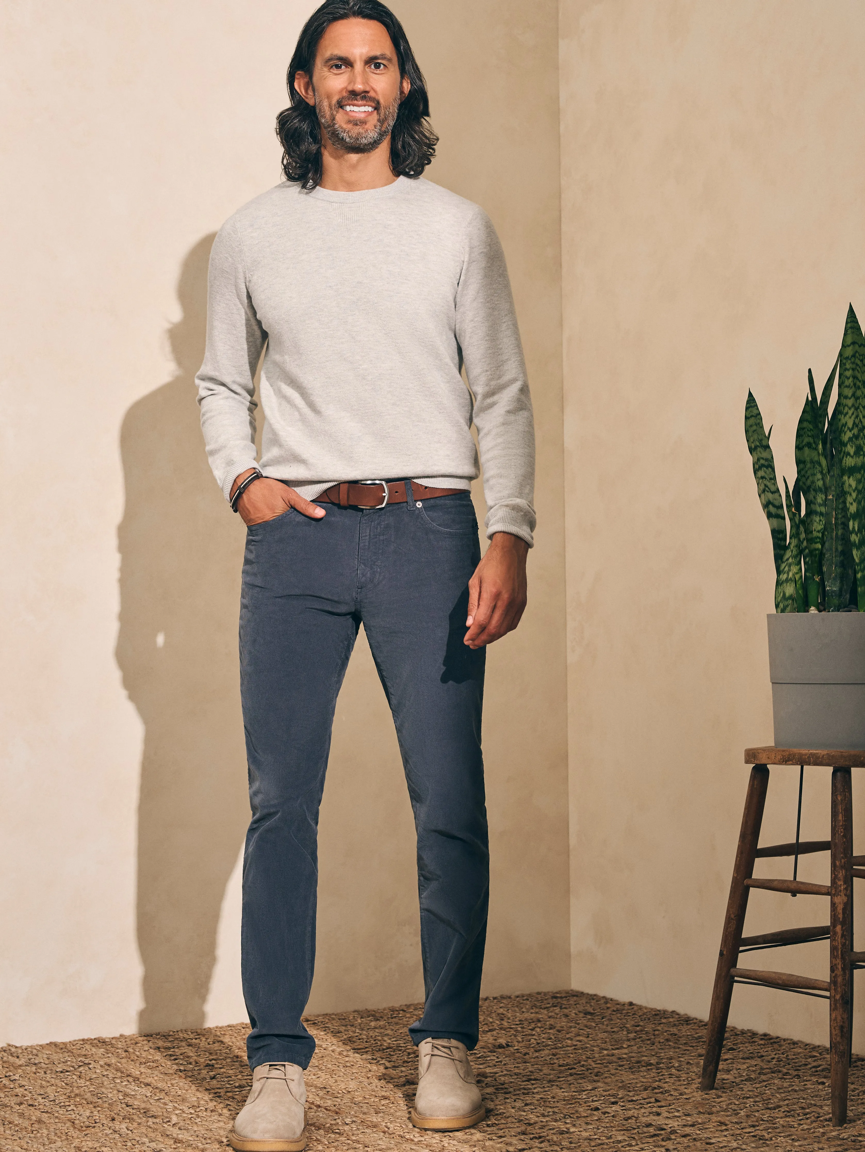 Stretch Corduroy 5-Pocket Pant (32" Inseam) - Faded Navy sold by Faherty product image thumbnail 2