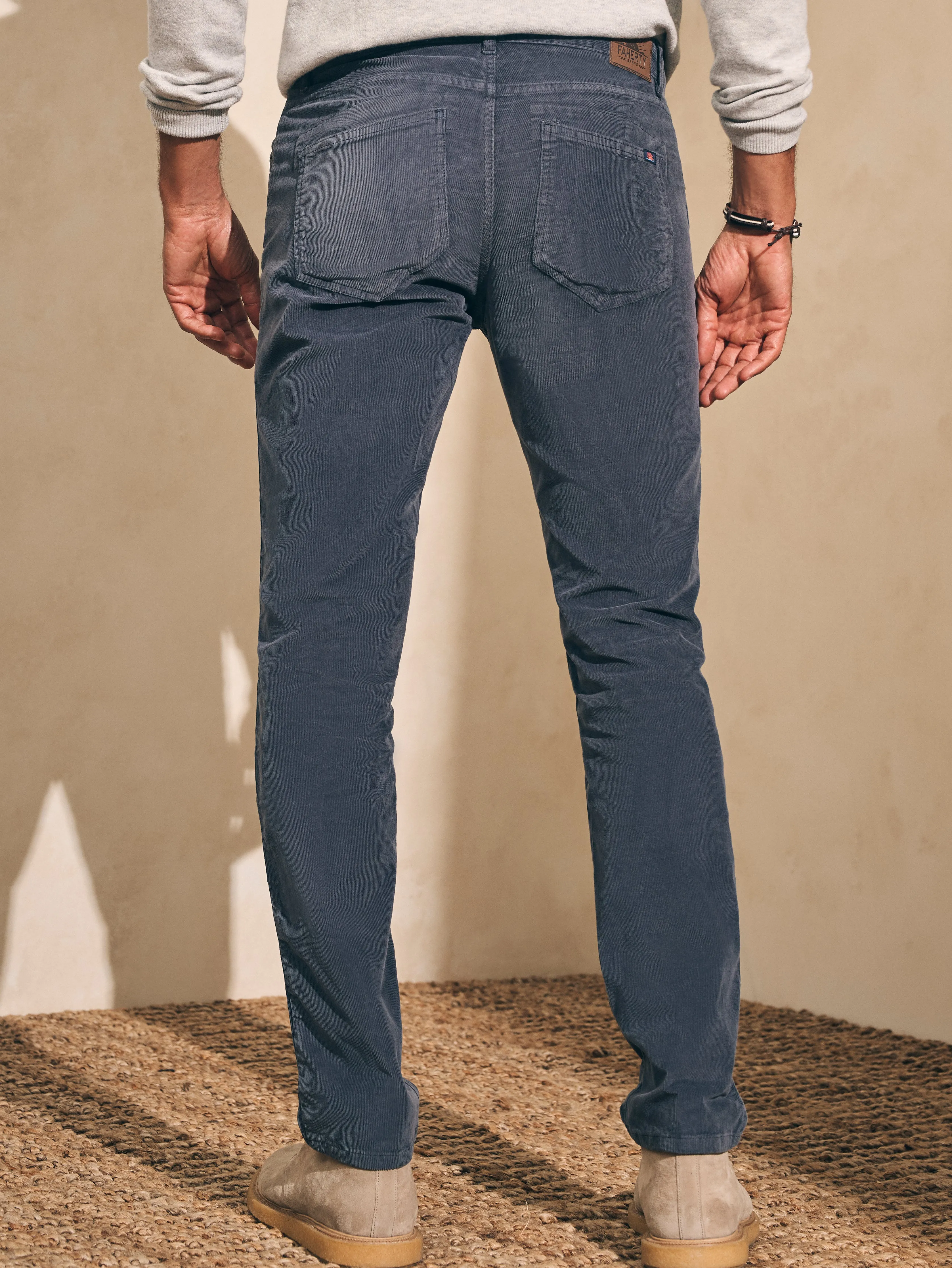 Stretch Corduroy 5-Pocket Pant (32" Inseam) - Faded Navy sold by Faherty product image thumbnail 5