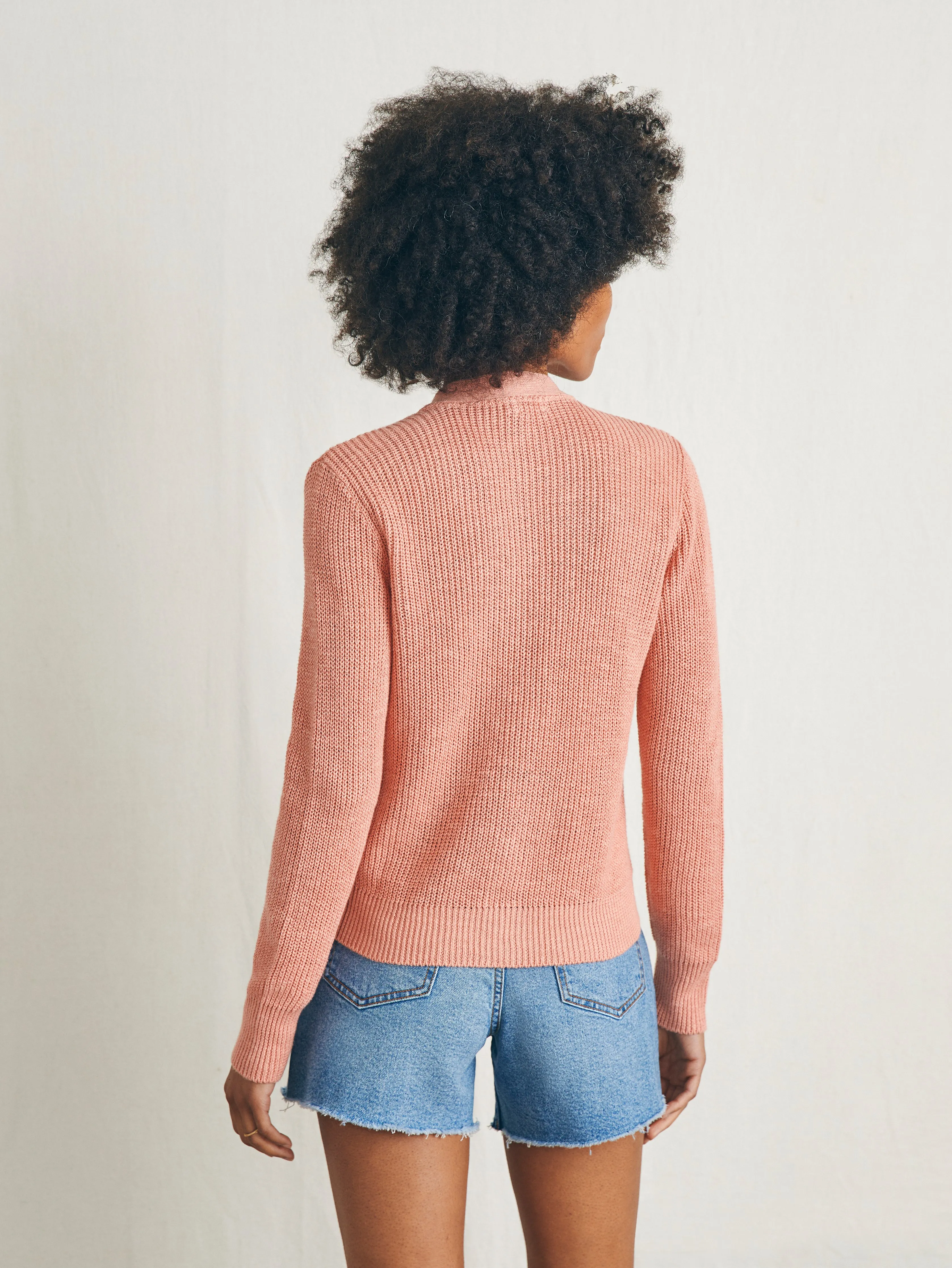 Miramar Linen Cardigan - Rosette sold by Faherty product image thumbnail 5