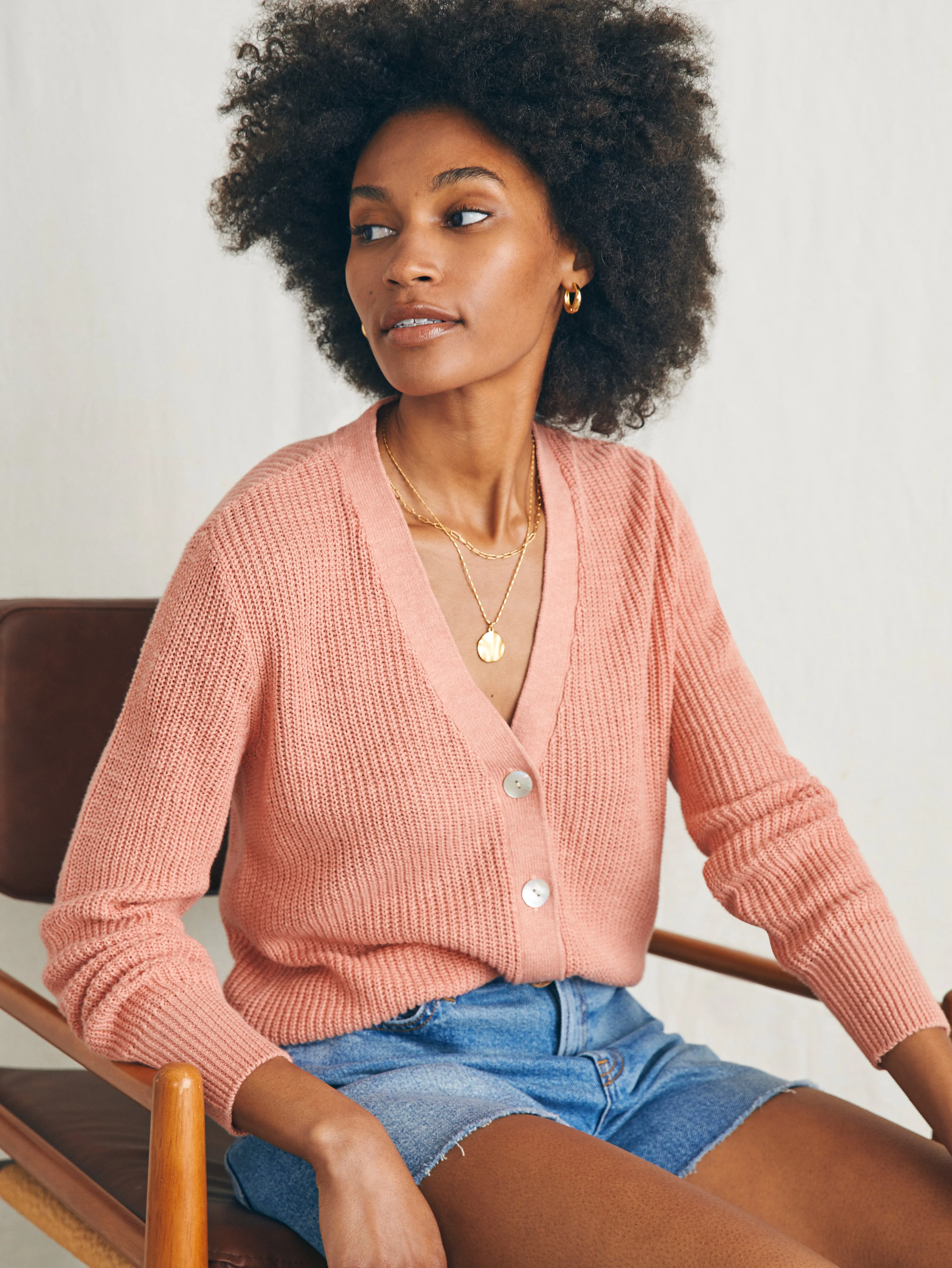 Miramar Linen Cardigan - Rosette sold by Faherty product image thumbnail 3