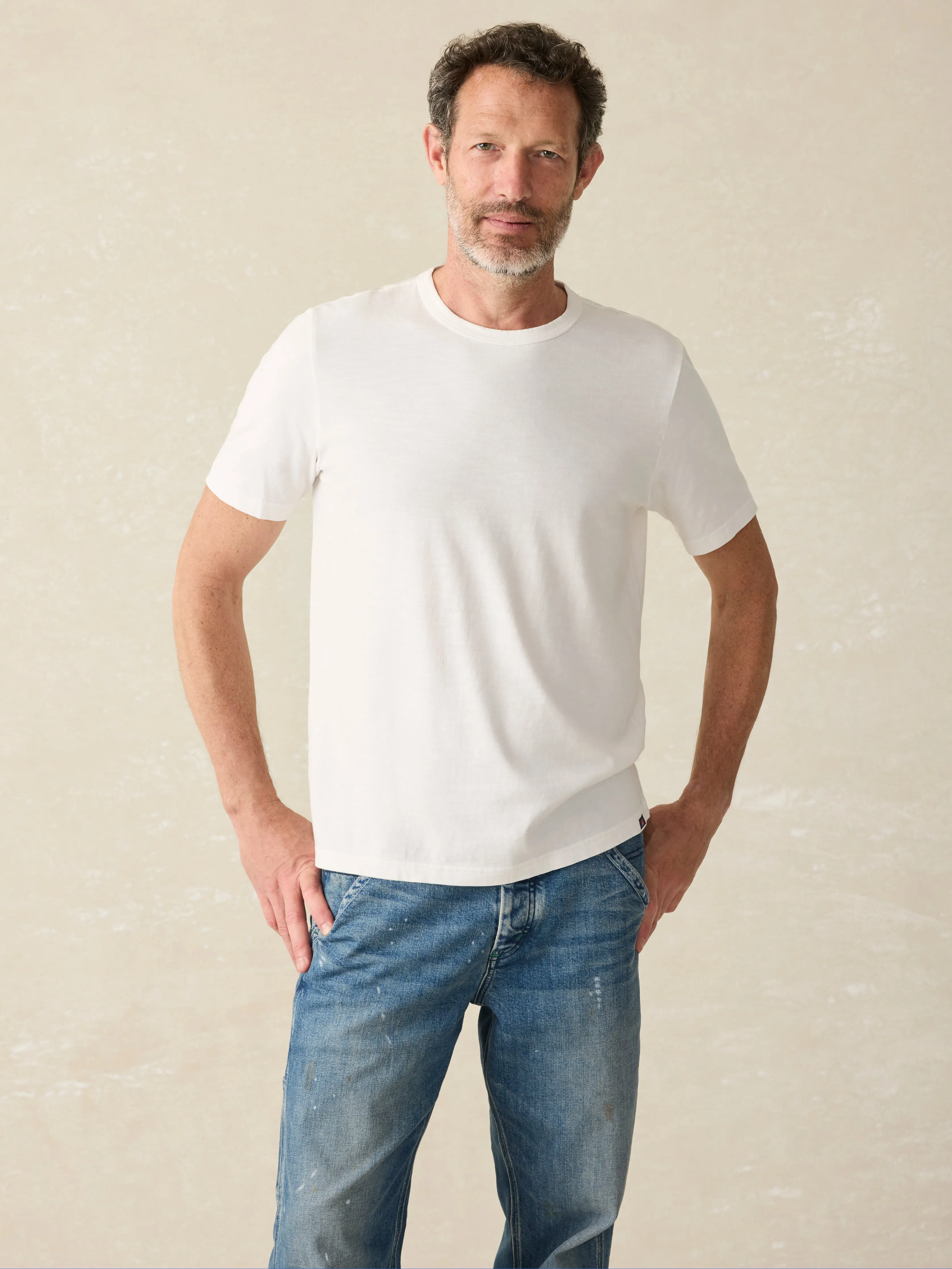 Sunwashed Tee - White sold by Faherty