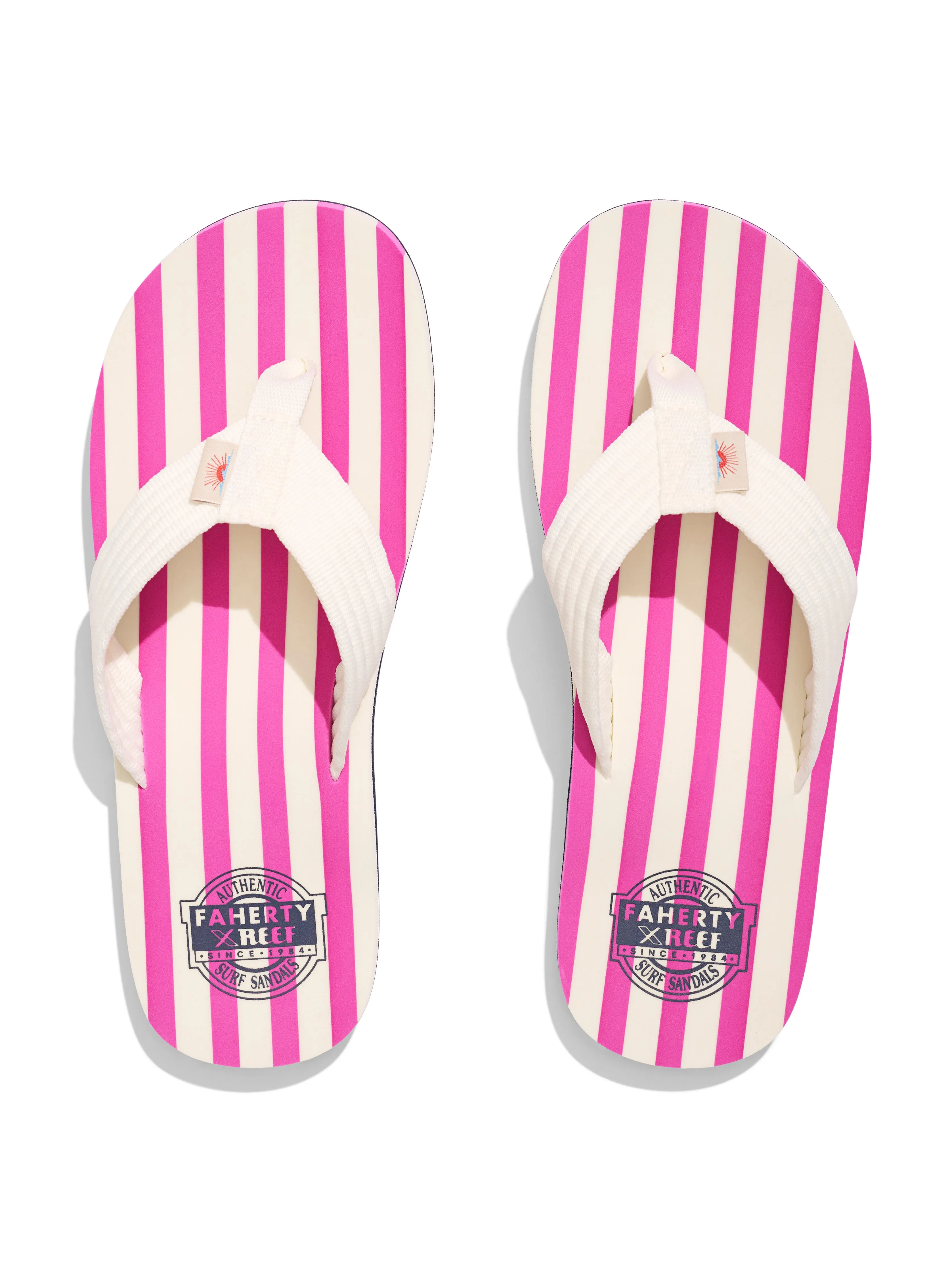 Faherty X REEF Women's OG Stripe Flip Flop - Fuchsia sold by Faherty product image thumbnail 2