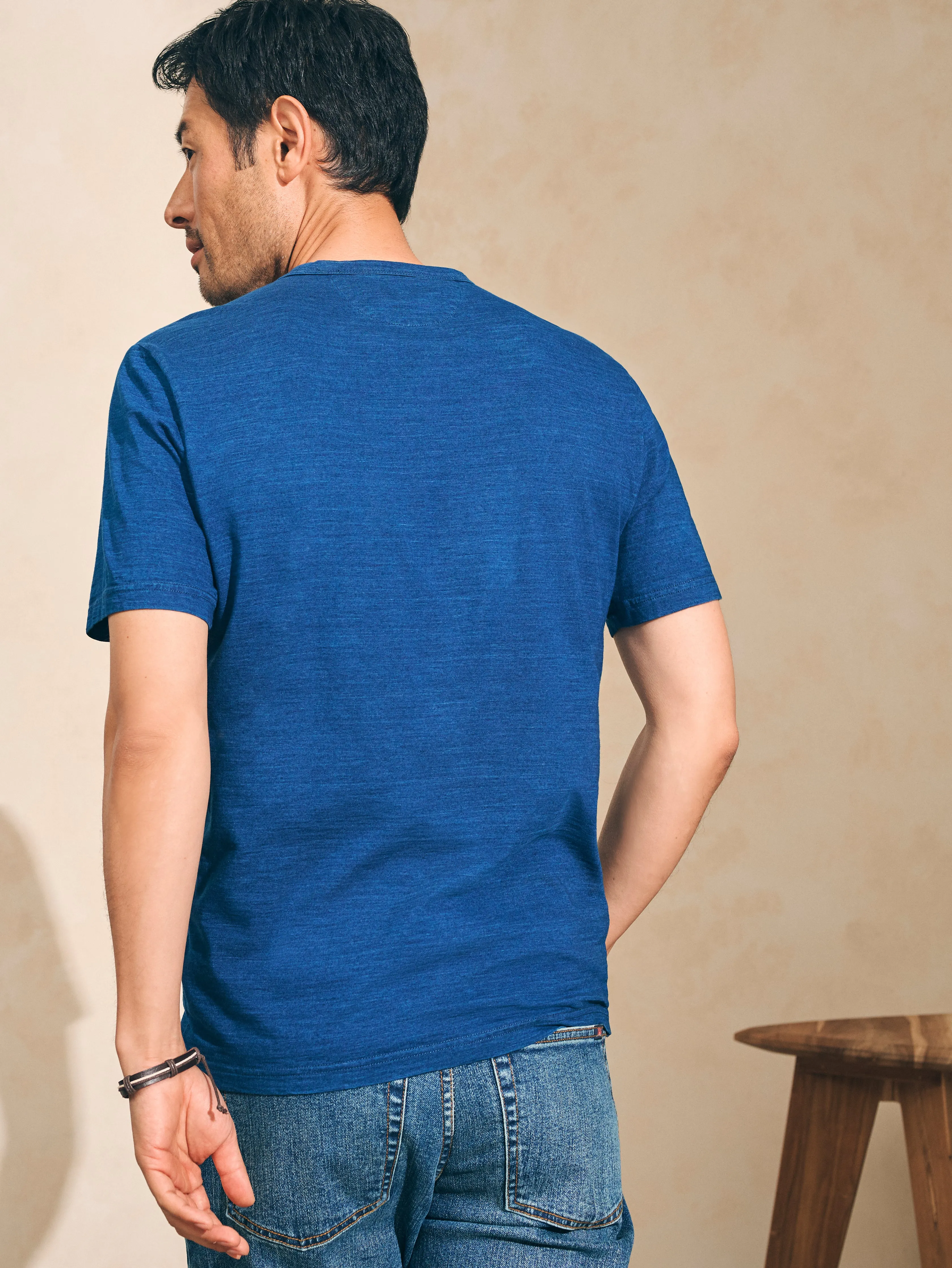 Short-Sleeve Indigo Pocket Tee - Dark Indigo Wash sold by Faherty product image thumbnail 3
