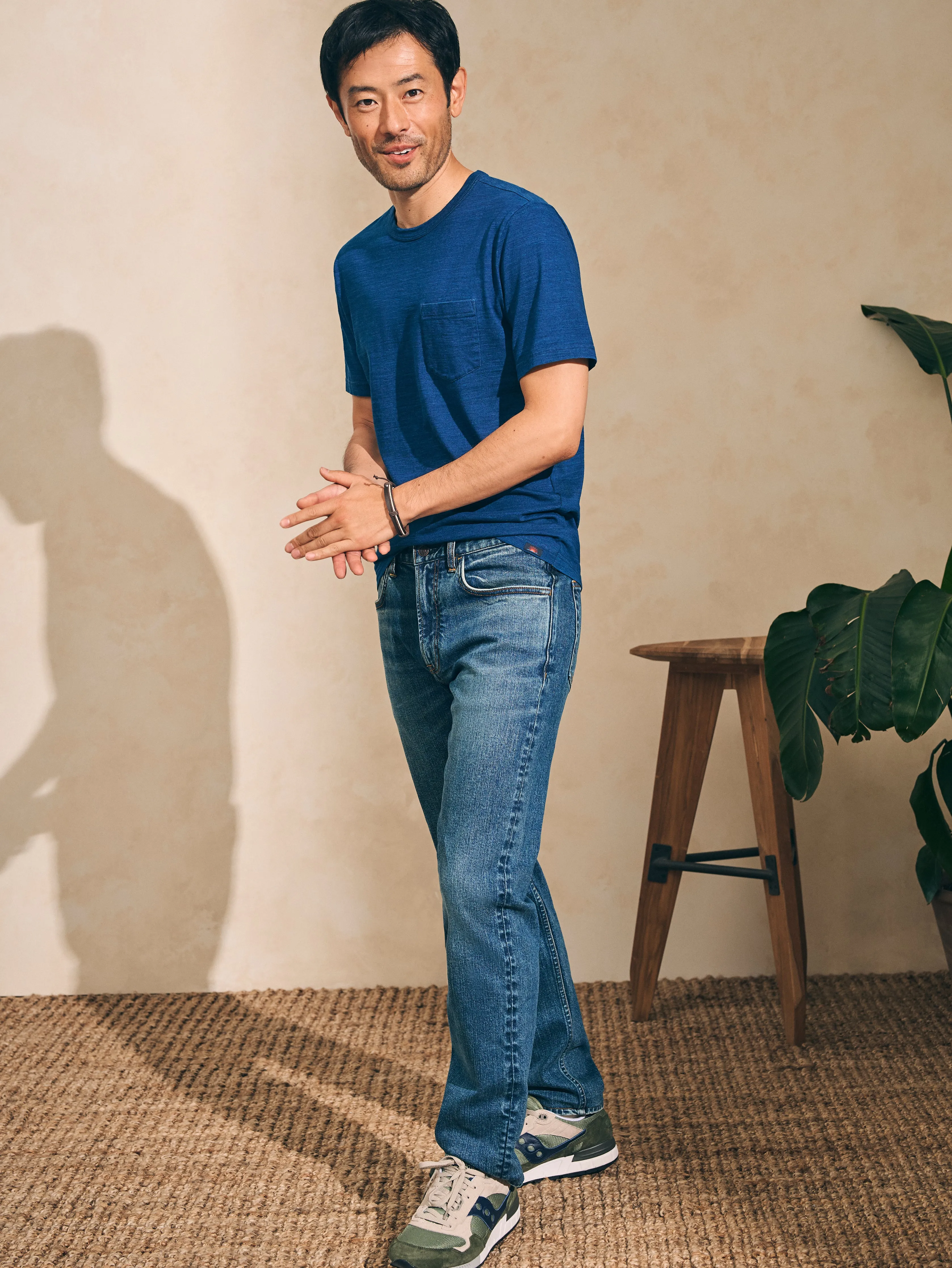 Short-Sleeve Indigo Pocket Tee - Dark Indigo Wash sold by Faherty product image thumbnail 2