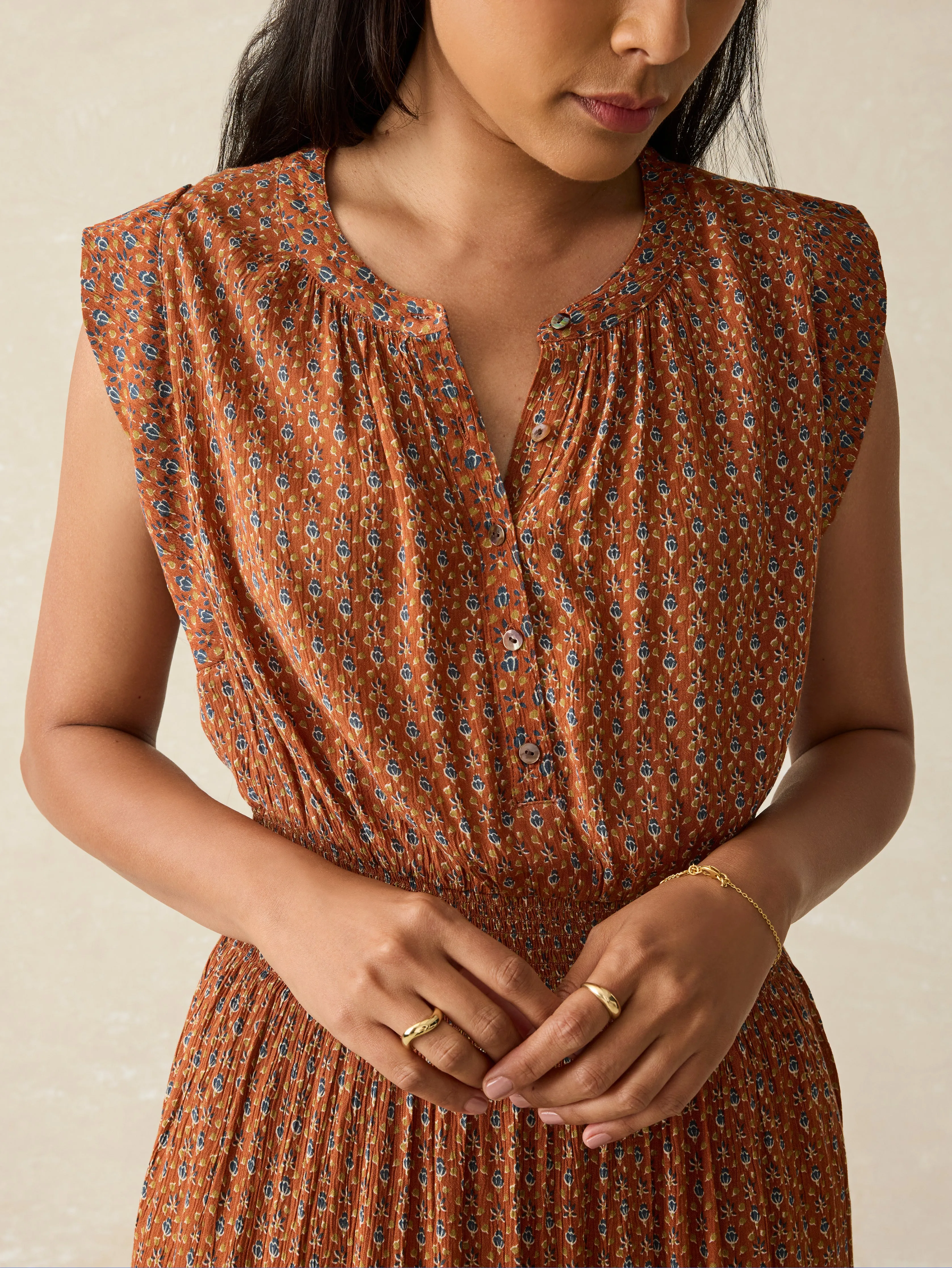 Woodstock Midi Dress - Chestnut Blossom sold by Faherty product image thumbnail 2