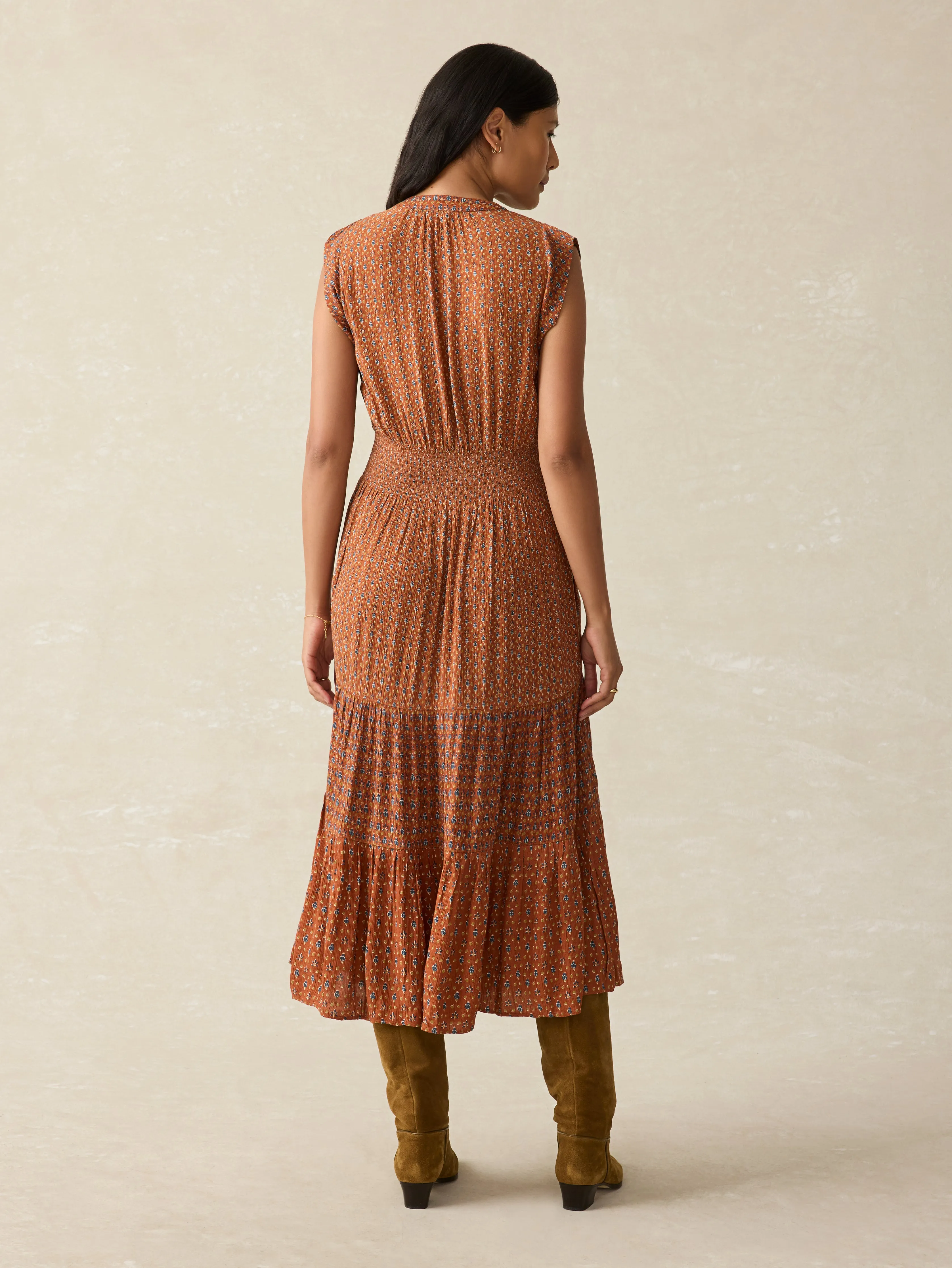 Woodstock Midi Dress - Chestnut Blossom sold by Faherty product image thumbnail 3