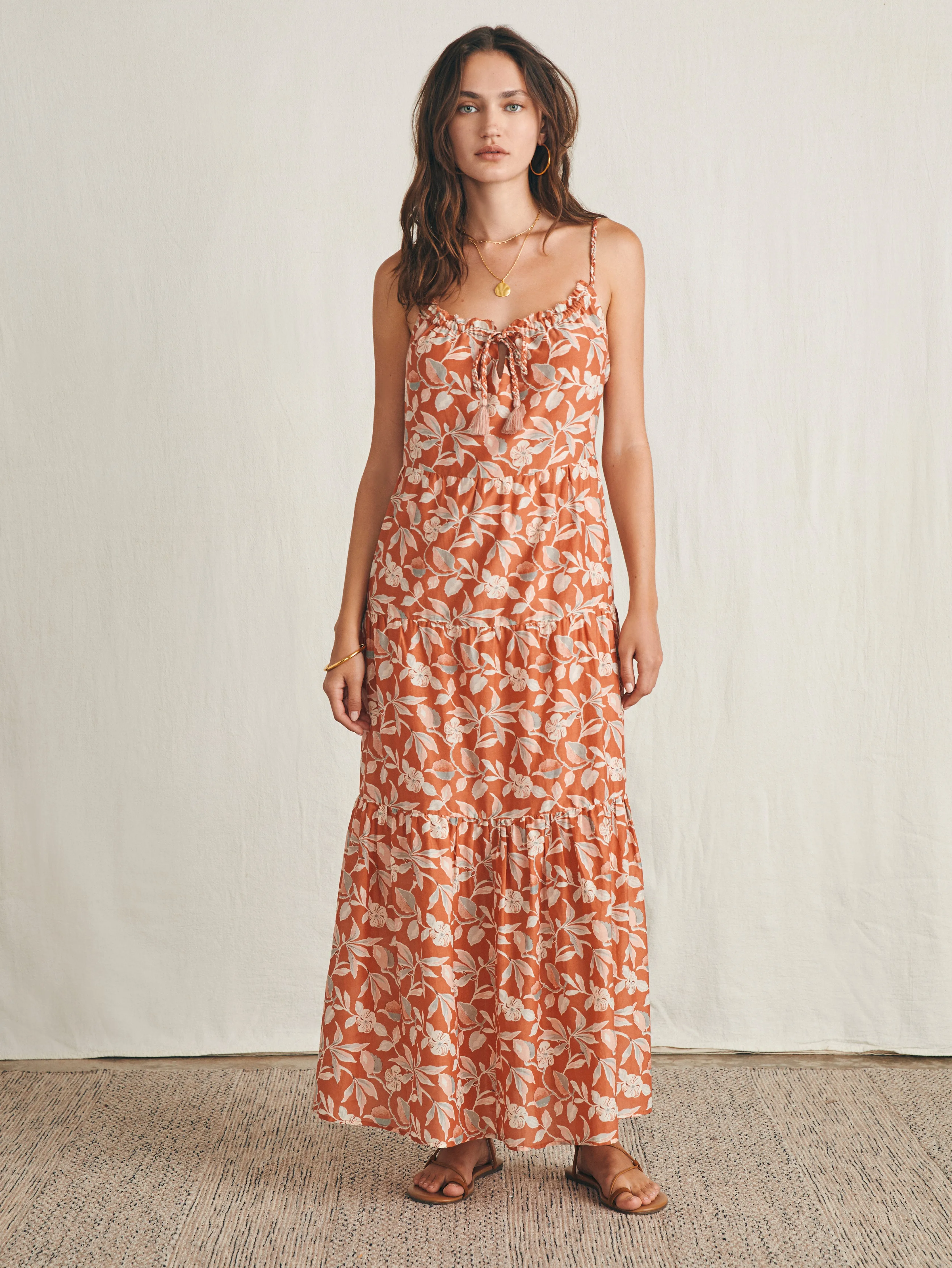 Silk Blend Sun Chaser Maxi Dress - Ginger Floral sold by Faherty product image thumbnail 2