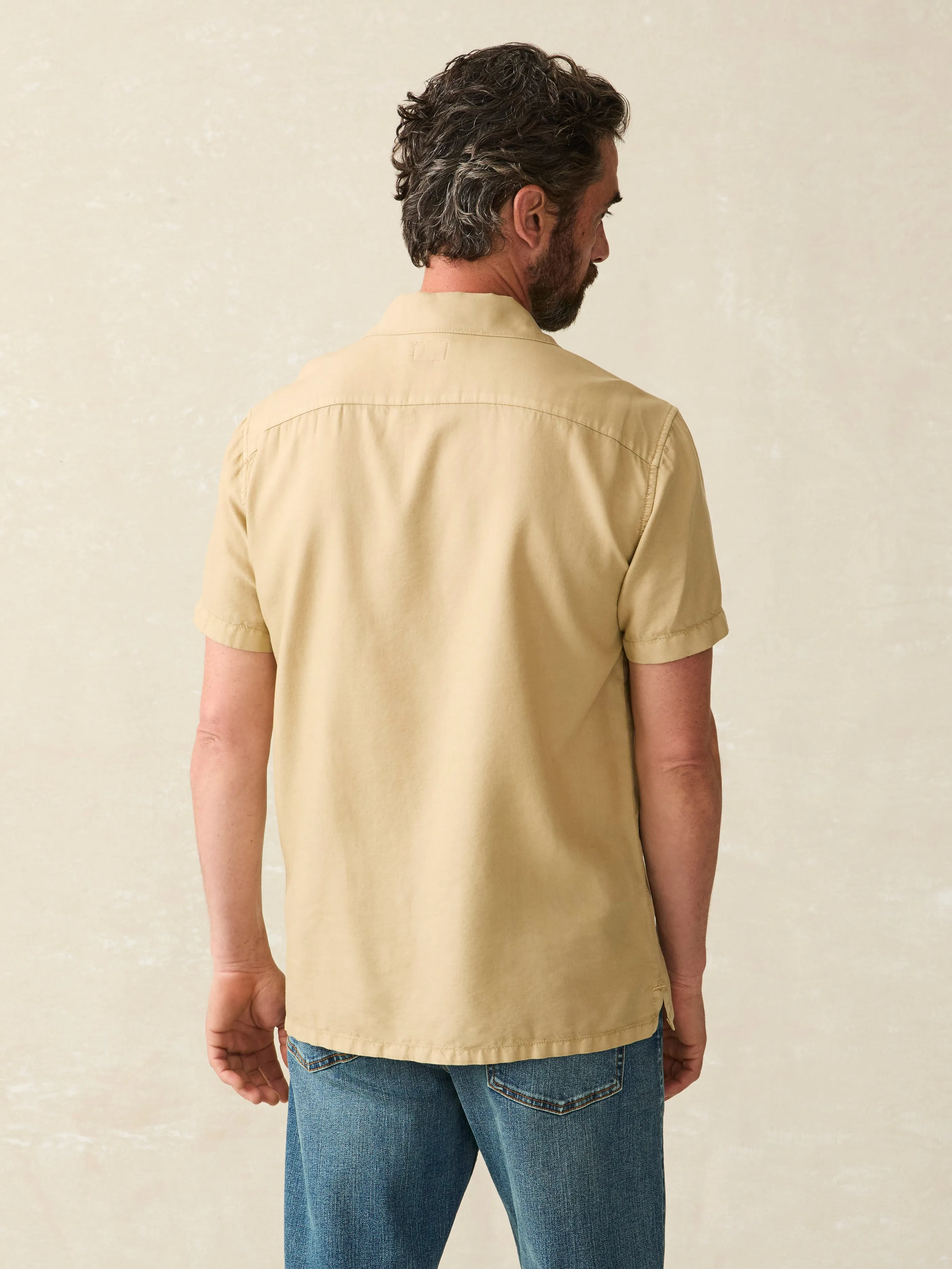 Short-Sleeve Getaway Camp Shirt - Safari Khaki sold by Faherty product image thumbnail 5