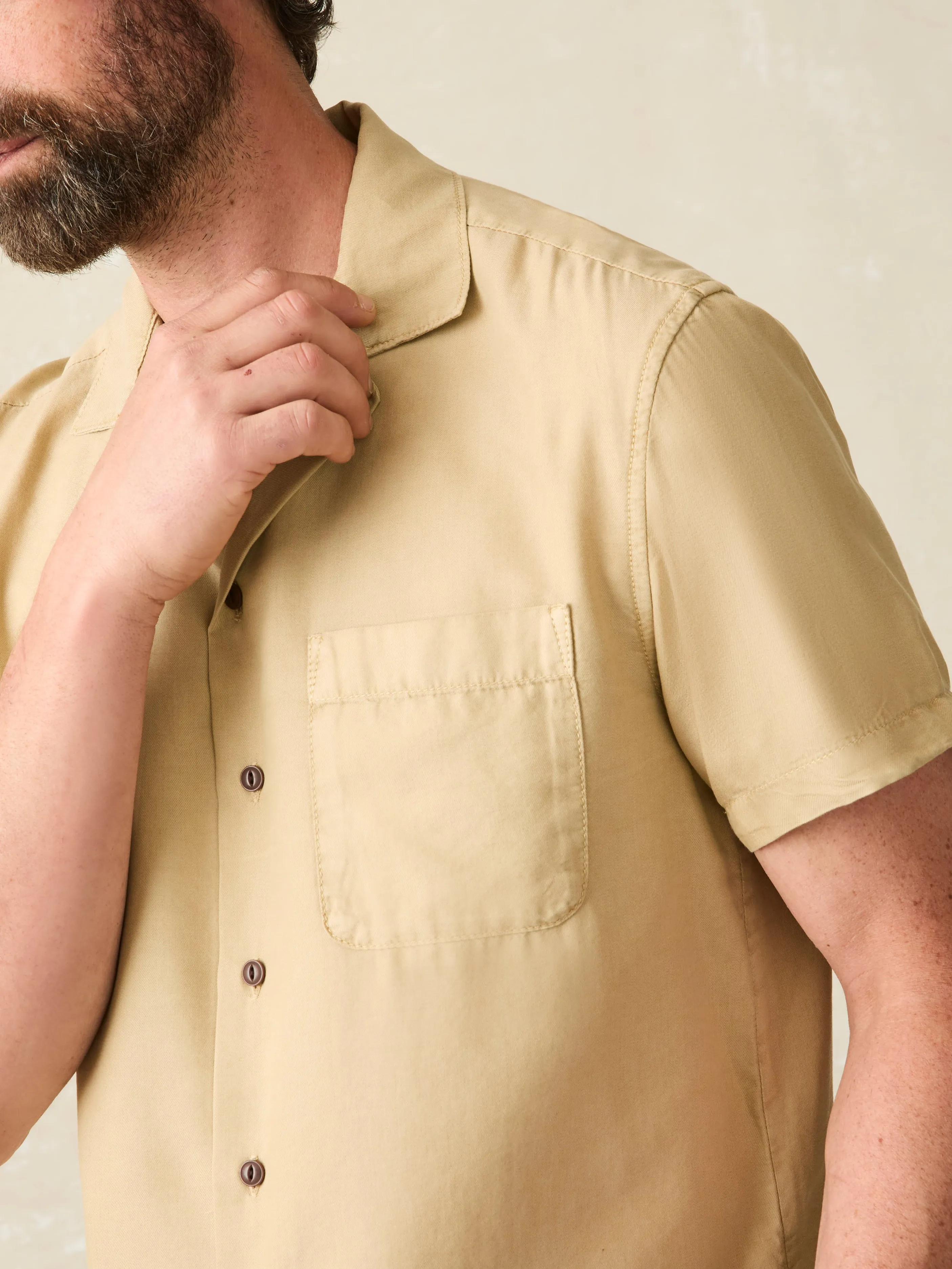 Short-Sleeve Getaway Camp Shirt - Safari Khaki sold by Faherty product image thumbnail 2