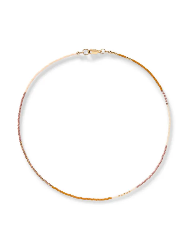 Faherty X Beyond The Sea Short Seed Bead Necklace - Coral Multi sold by Faherty