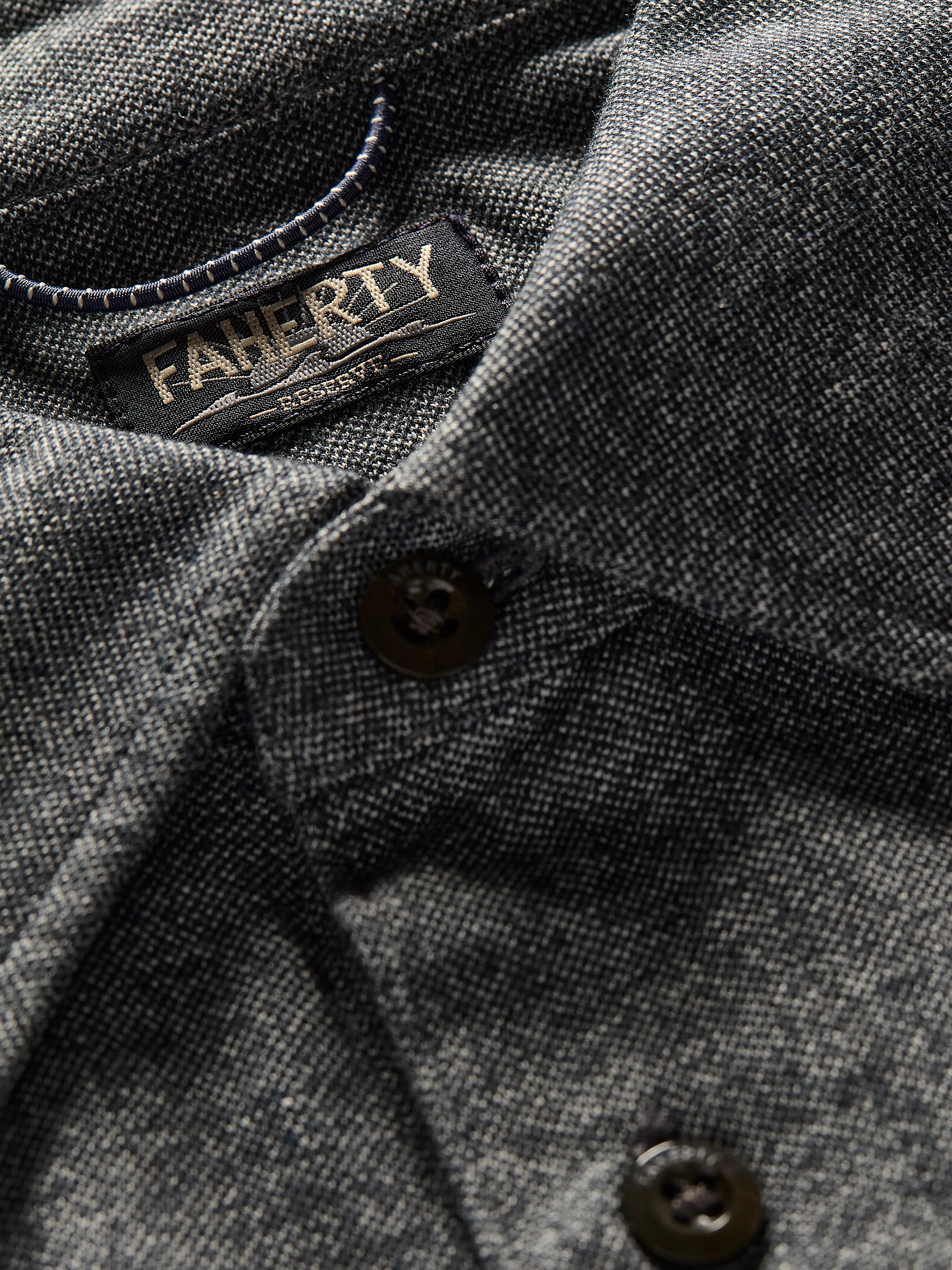 Movement™ Long-Sleeve Pique Polo - Dusty Iron Heather sold by Faherty product image thumbnail 4
