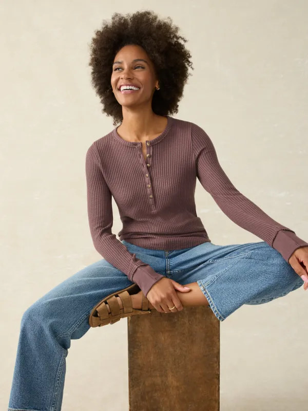 Legend™ Apres Waffle Henley - Huckleberry sold by Faherty