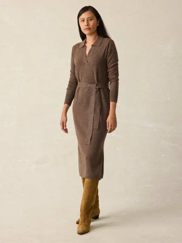 Jackson Sweater Dress - Mocha Heather made by Faherty