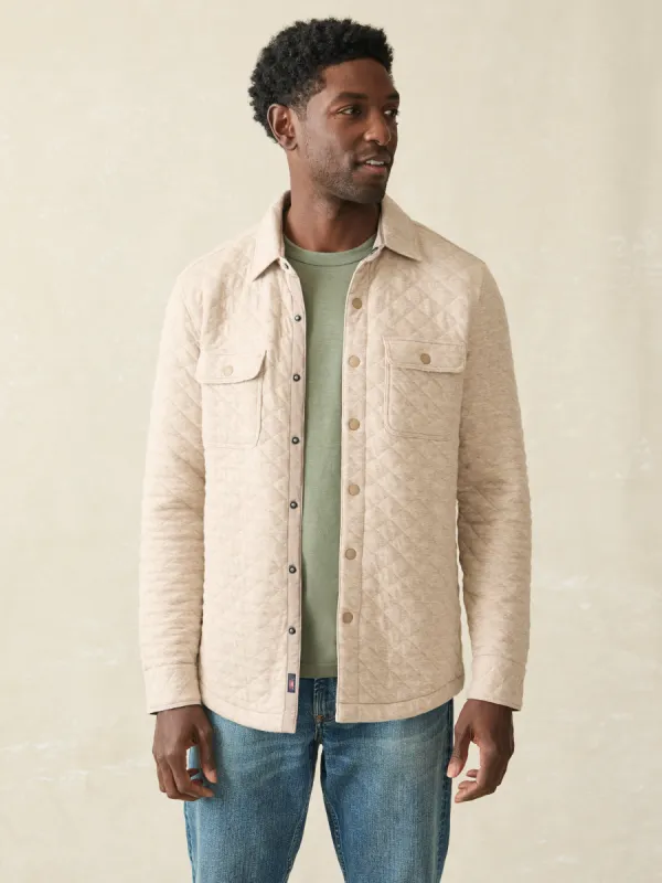 Epic Quilted Fleece CPO - Oatmeal Melange sold by Faherty