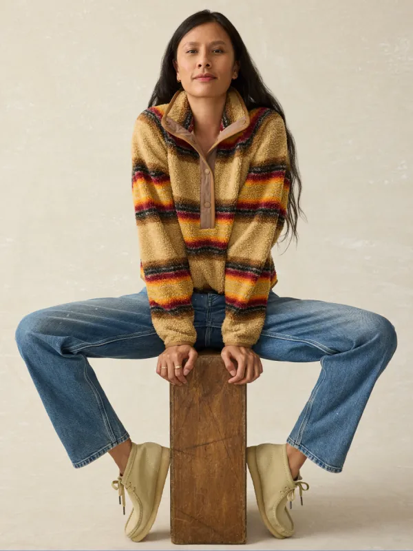 Fireside Fleece Popover - Bonfire Stripe sold by Faherty