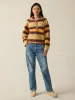 Fireside Fleece Popover - Bonfire Stripe sold by Faherty