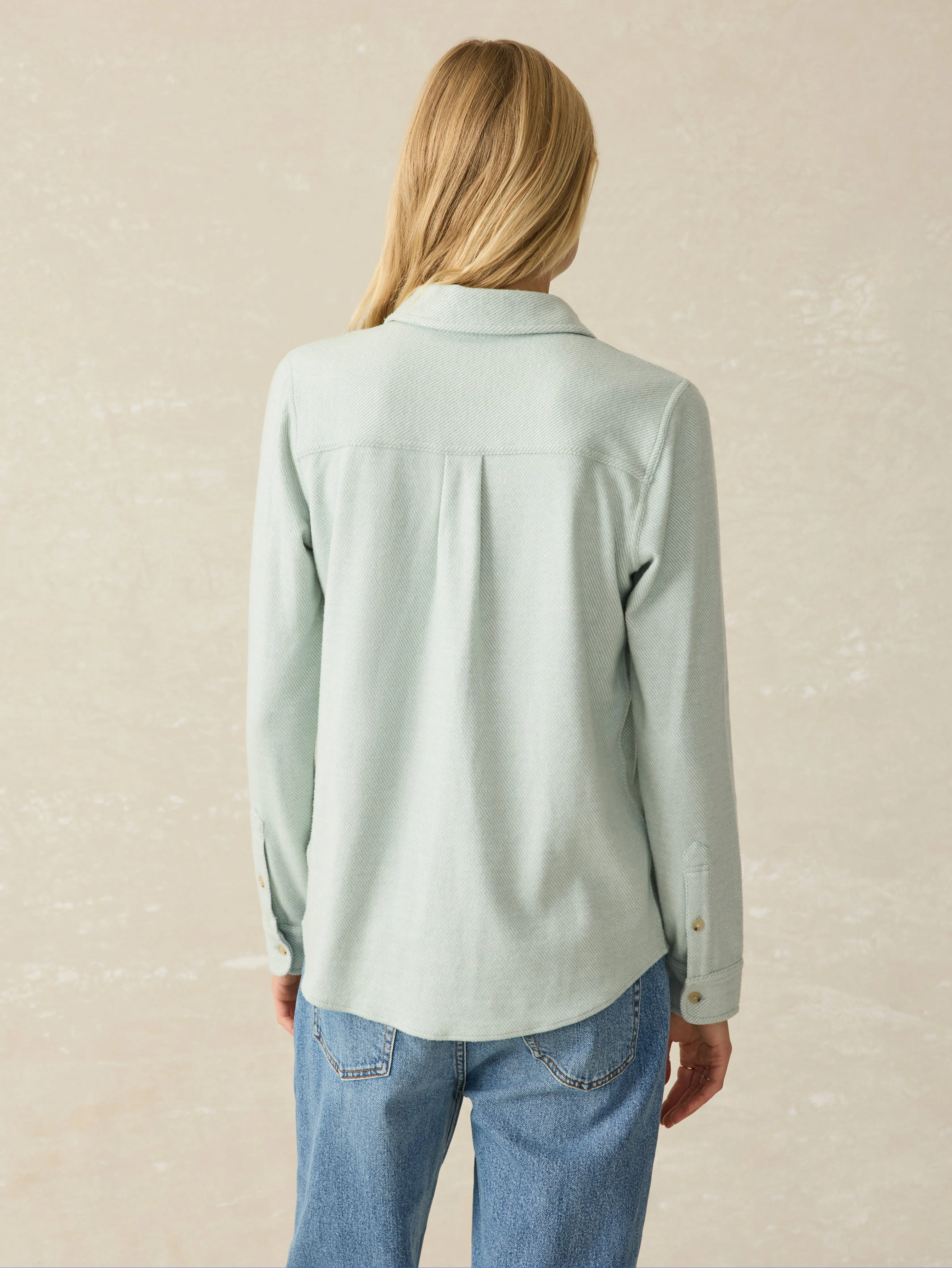 Legend™ Sweater Shirt - Jadeite Twill sold by Faherty product image thumbnail 5