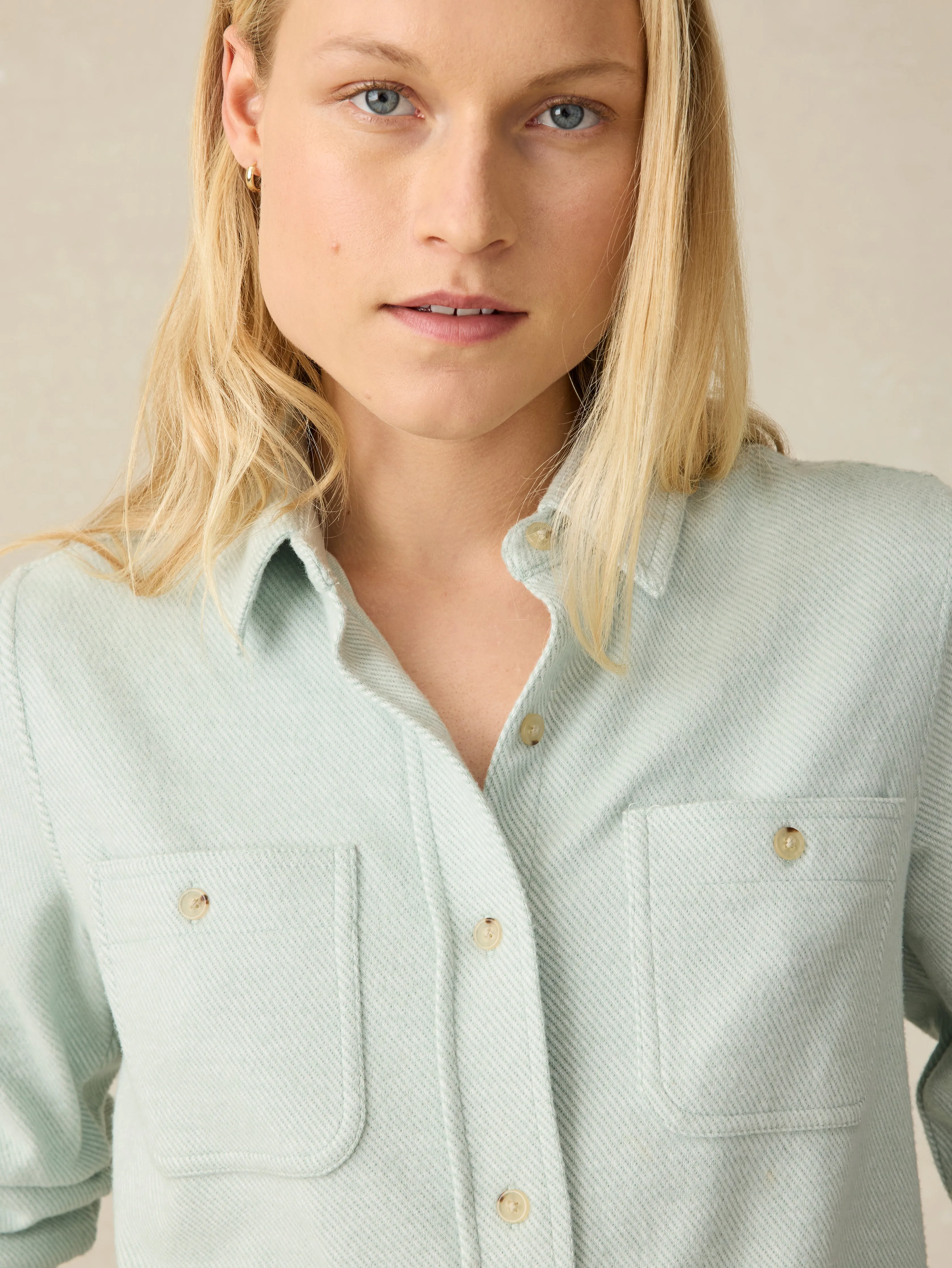 Legend™ Sweater Shirt - Jadeite Twill sold by Faherty product image thumbnail 2