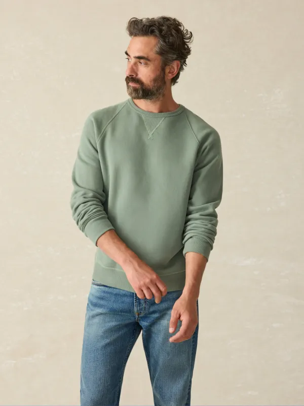 High Standard Fleece Crewneck - Spruce sold by Faherty