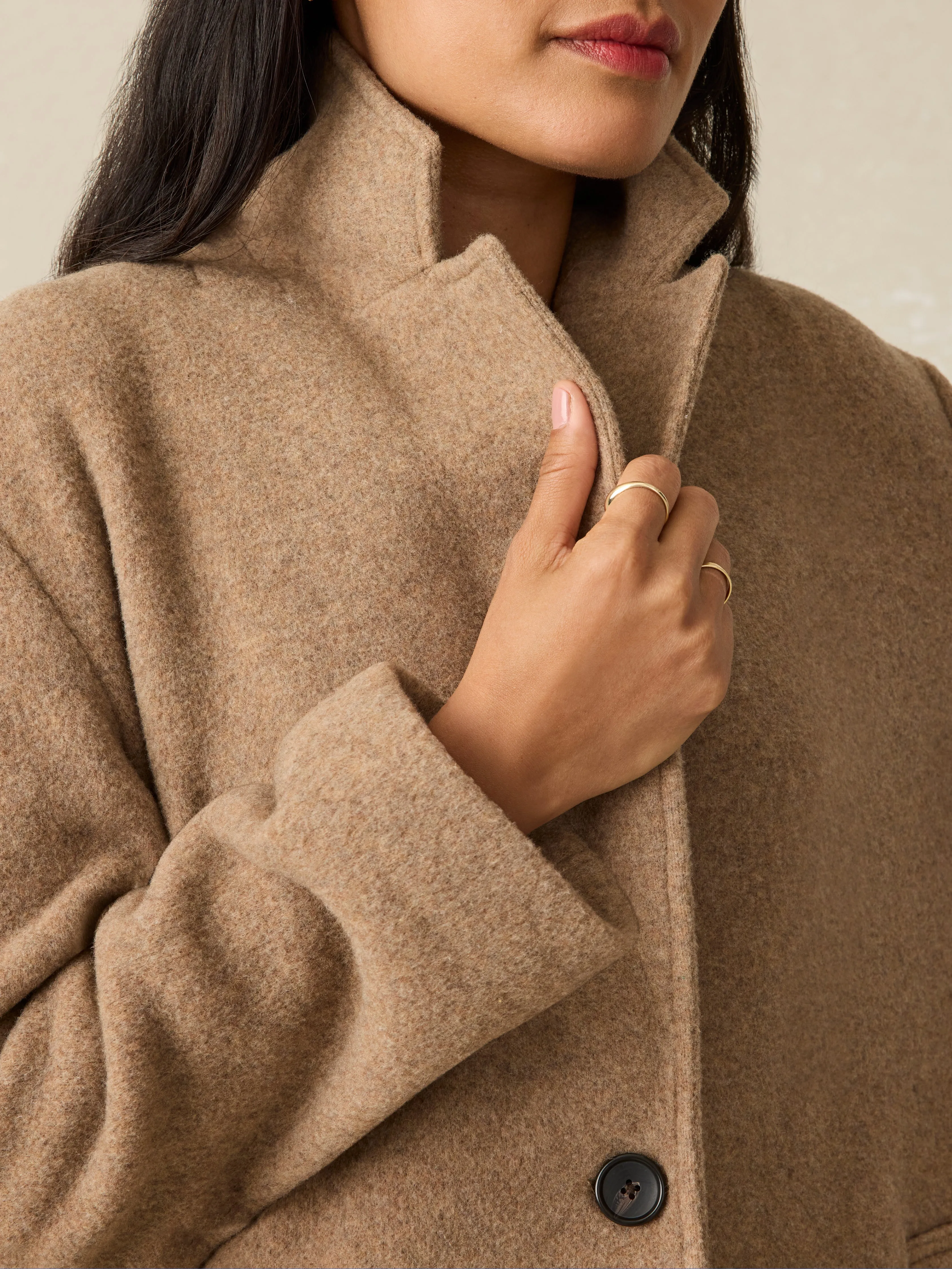 The Atlantic Knit Coat - Cappuccino sold by Faherty product image thumbnail 2