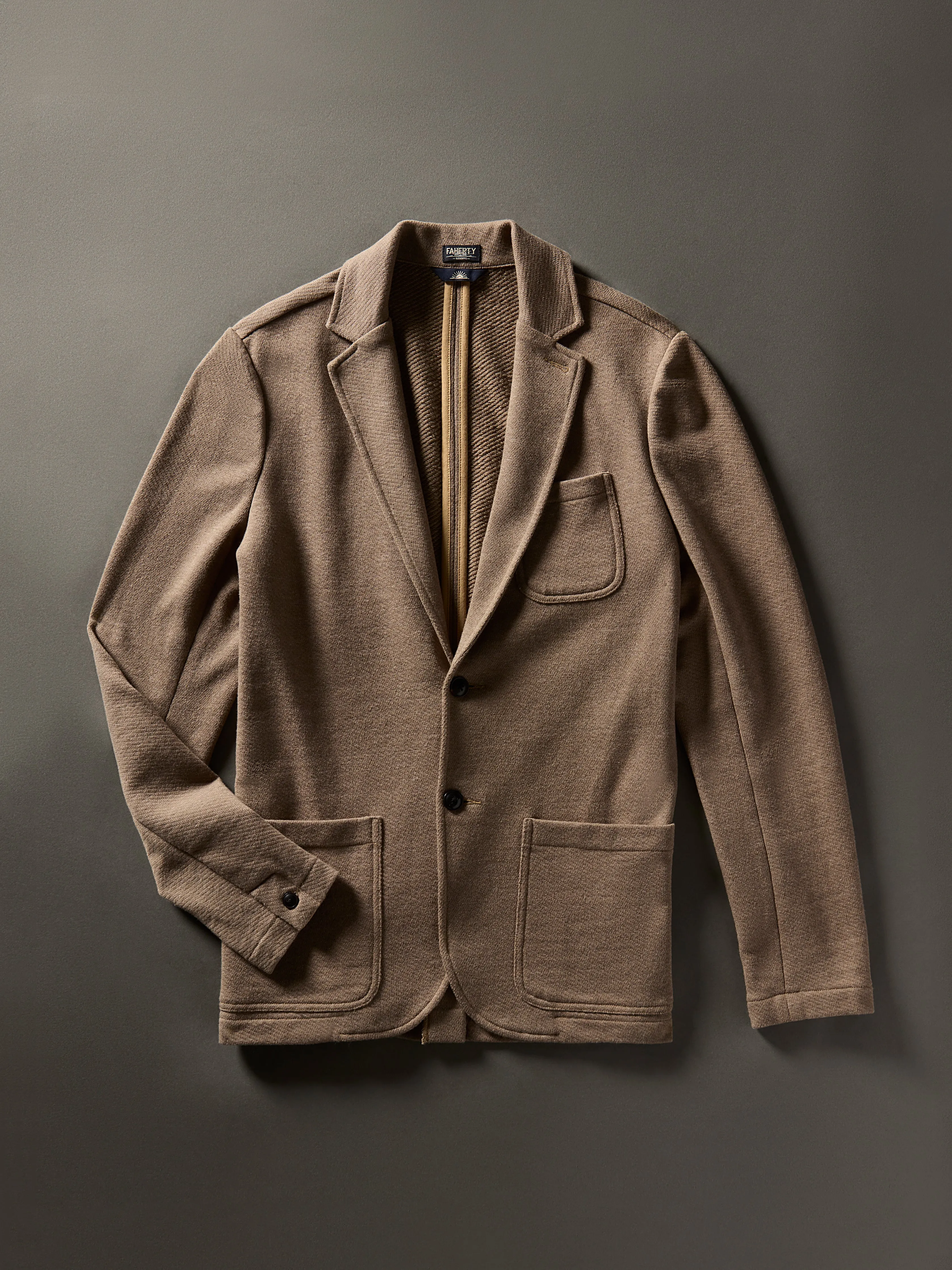 Inlet Knit Blazer (Tall) - Walnut Melange sold by Faherty product image thumbnail 2