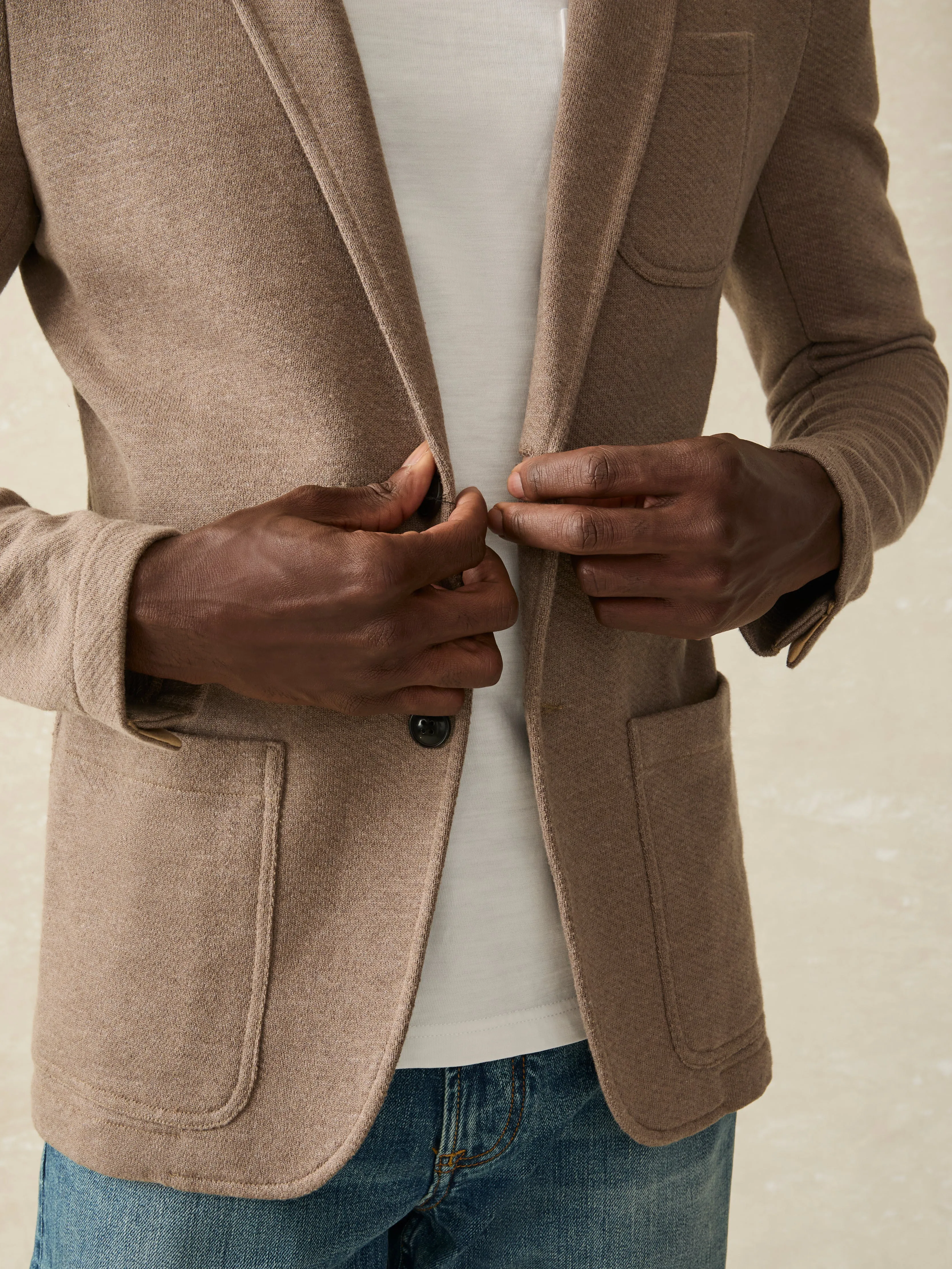 Inlet Knit Blazer (Tall) - Walnut Melange sold by Faherty product image thumbnail 3