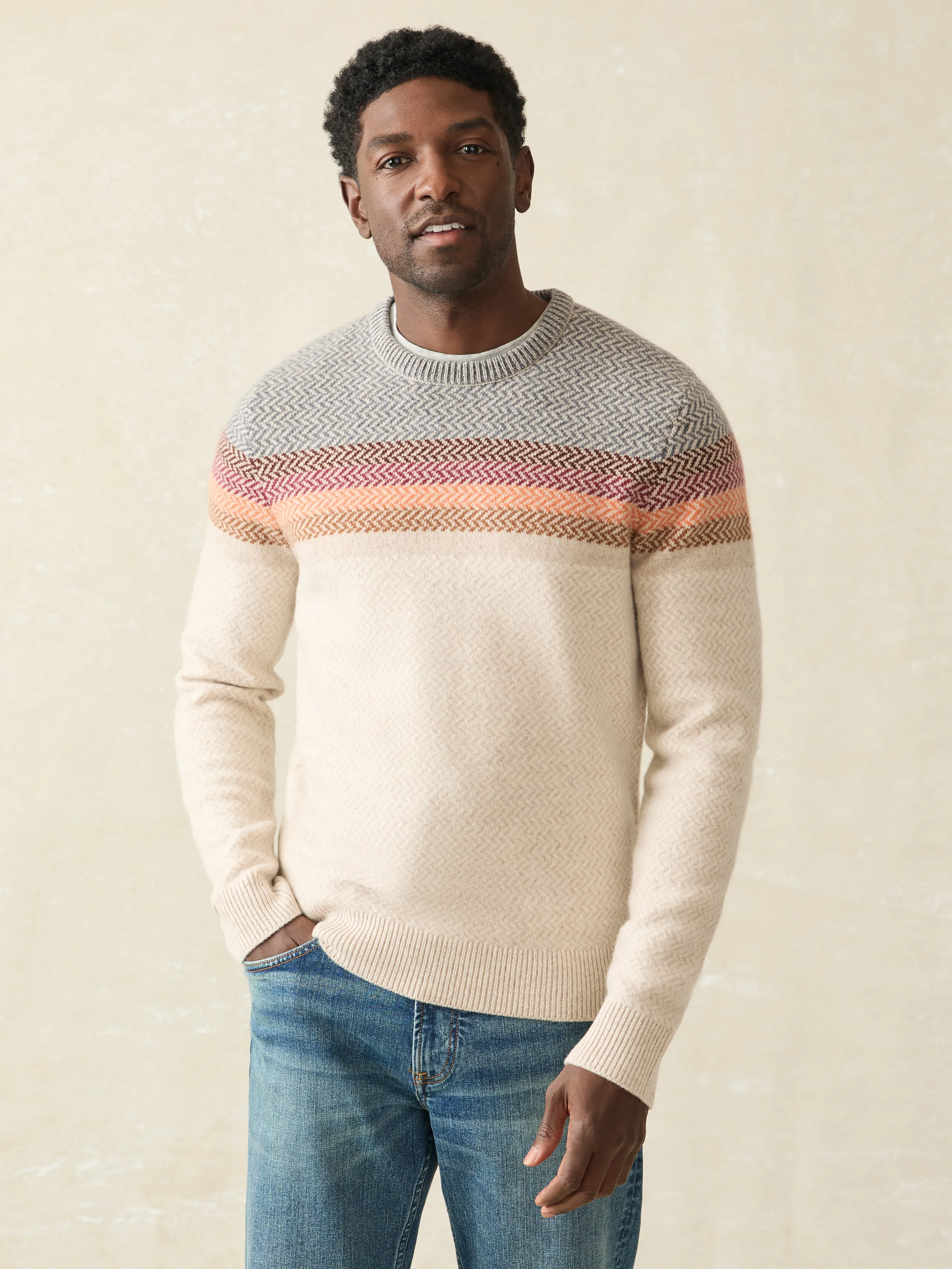 Donegal Ombre Crew - Desert Sunset Ombre sold by Faherty