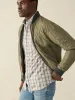 Reversible Surplus Bomber - Washed Charcoal Deep Sage sold by Faherty
