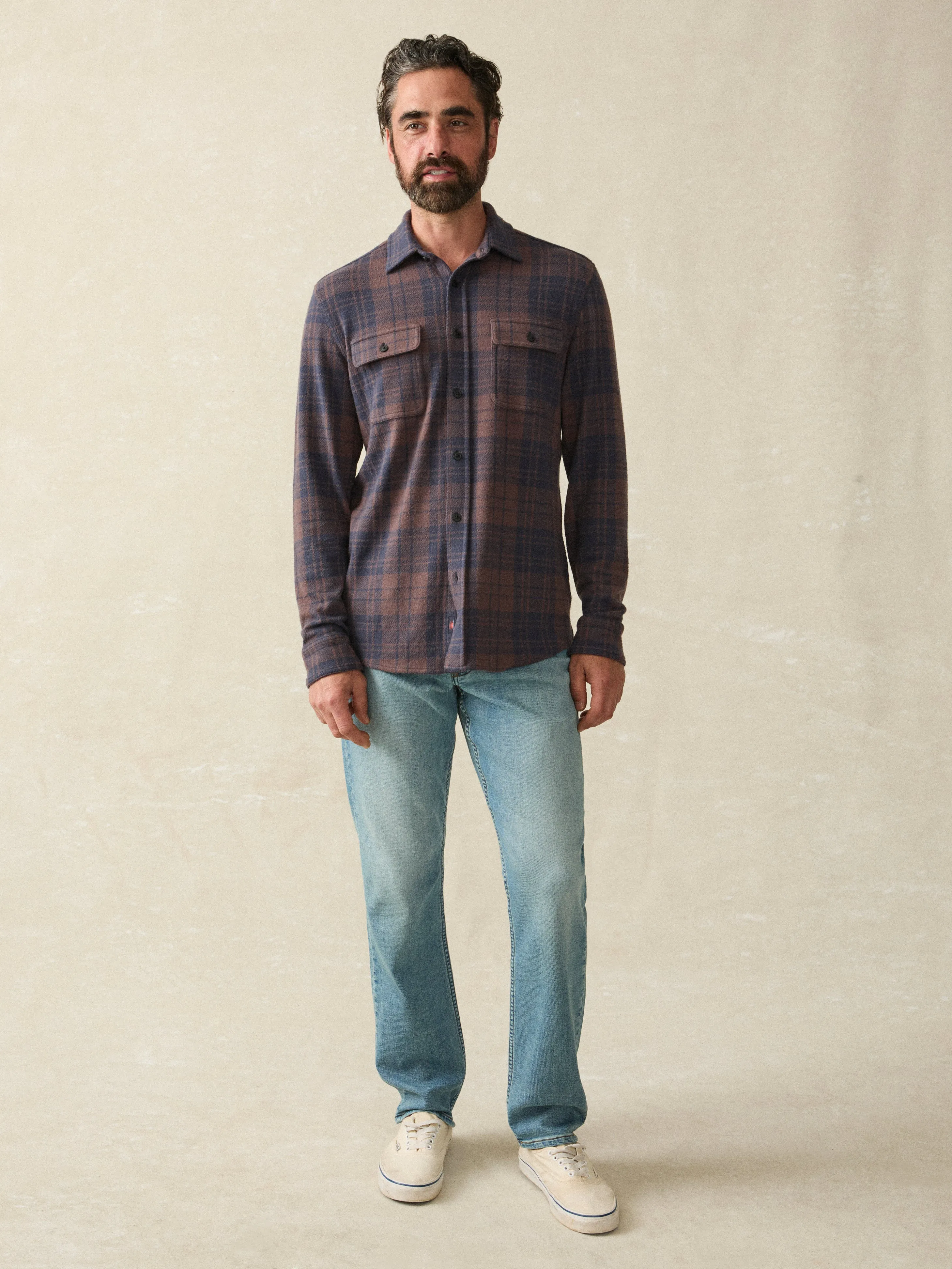 Legend™ Sweater Shirt - Blue Mountain Plaid sold by Faherty product image thumbnail 4