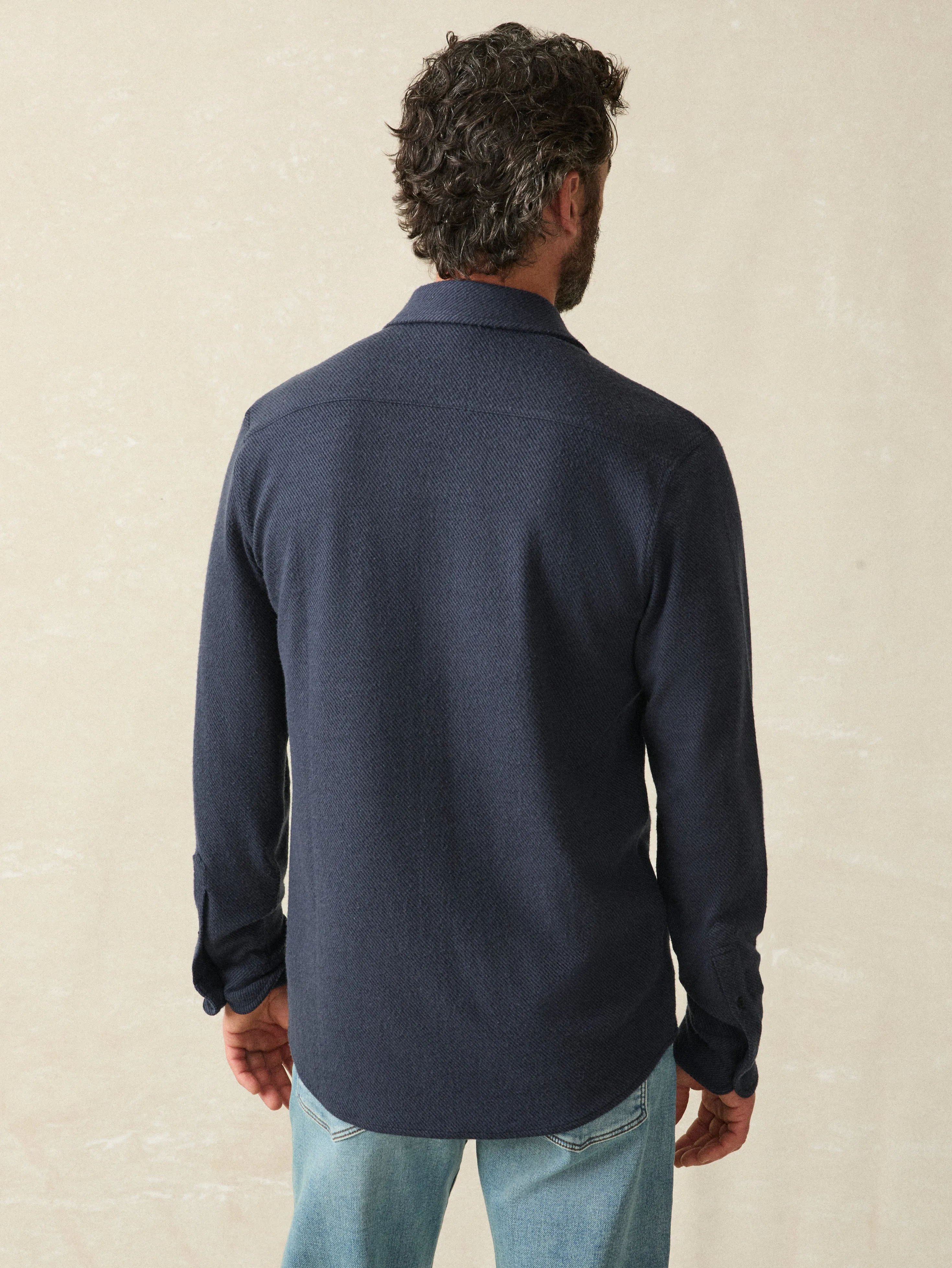 Legend™ Sweater Shirt - Brighton Navy Twill sold by Faherty product image thumbnail 5