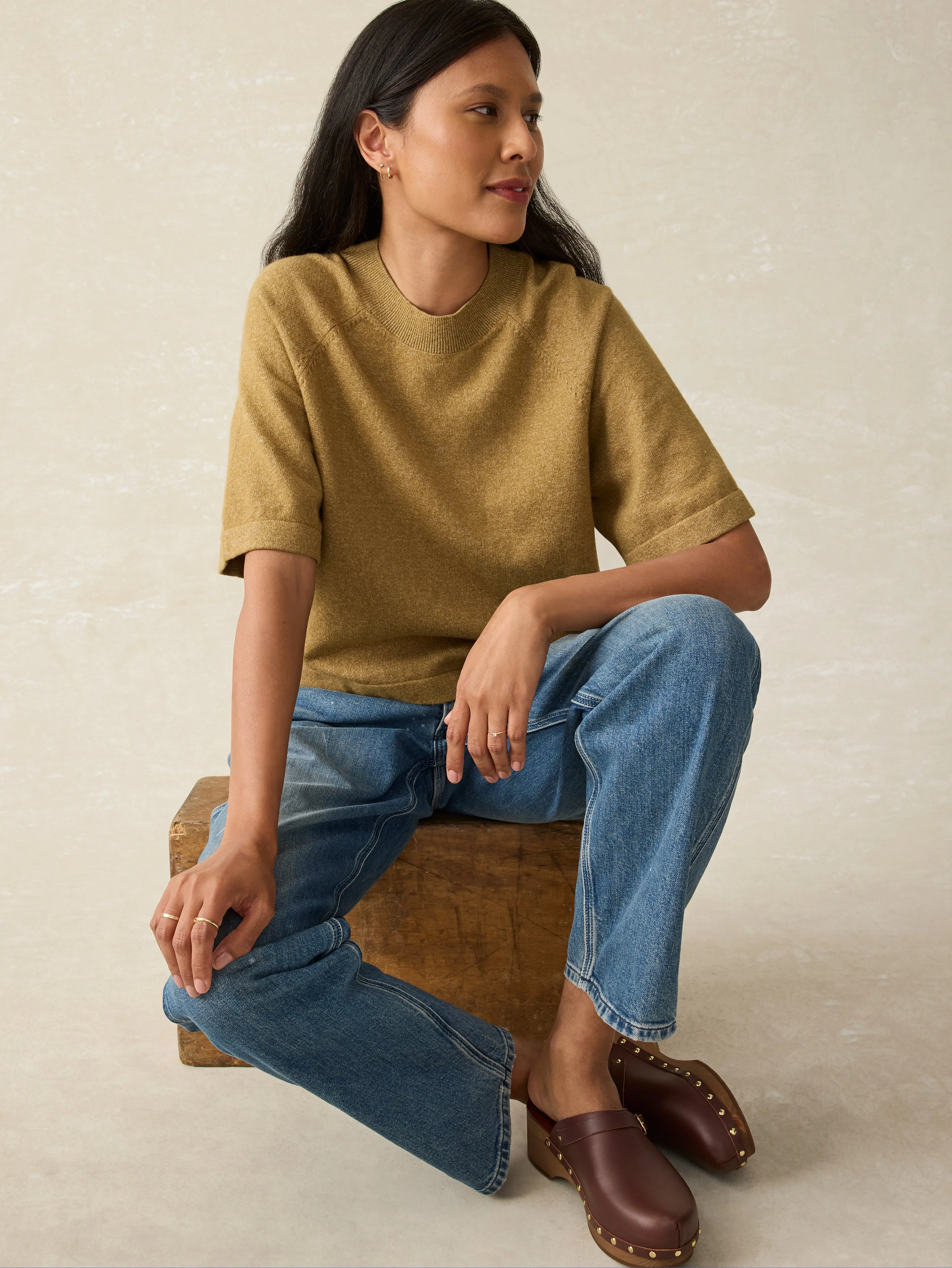Jackson Sweater Tee - Antique Bronze Heather sold by Faherty product image thumbnail 3