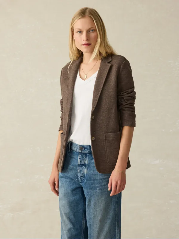 Inlet Knit Blazer - Deep Brown Heather sold by Faherty