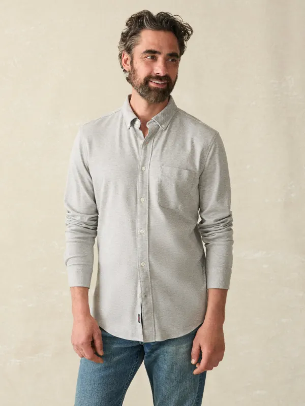 Coastline Knit Shirt - Grey Heather Twill sold by Faherty