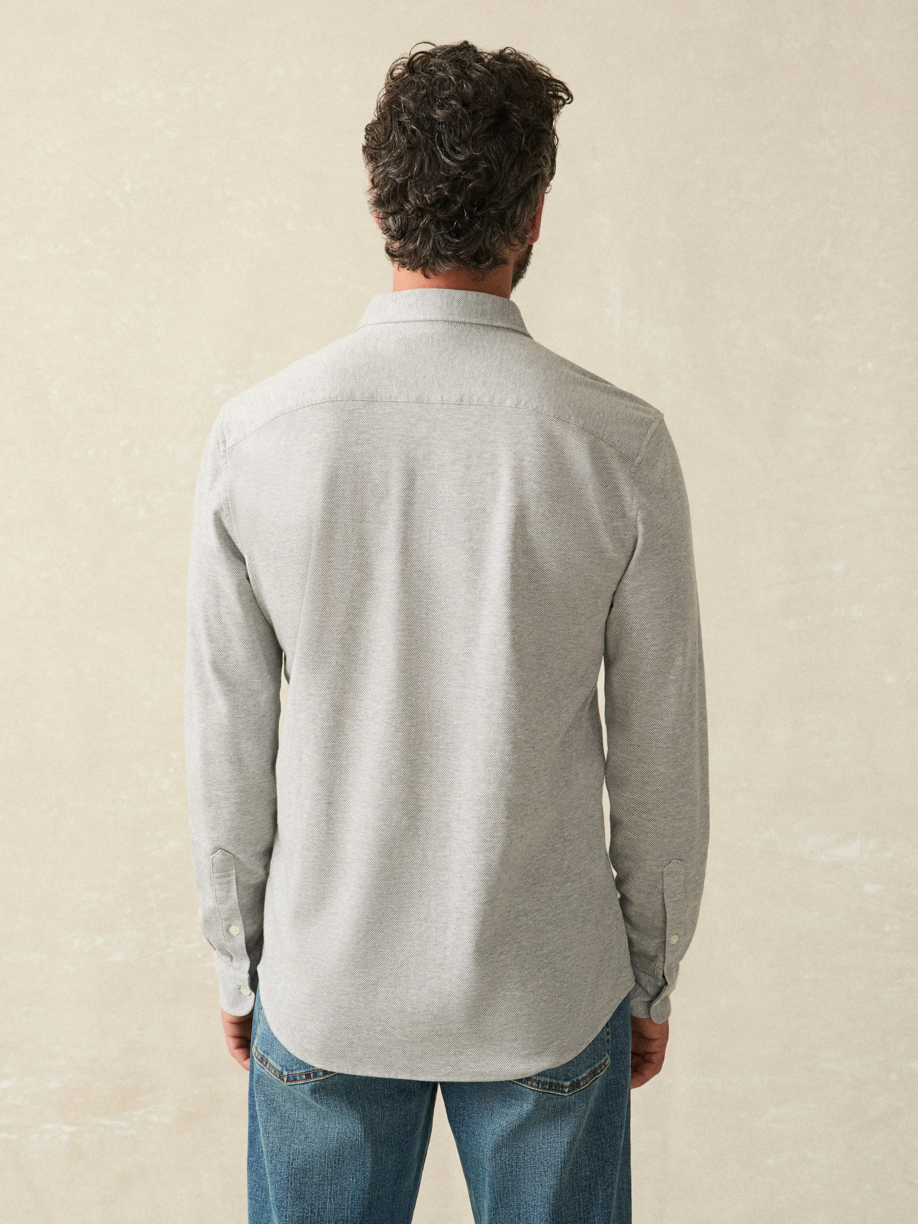 Coastline Knit Shirt - Grey Heather Twill sold by Faherty product image thumbnail 5