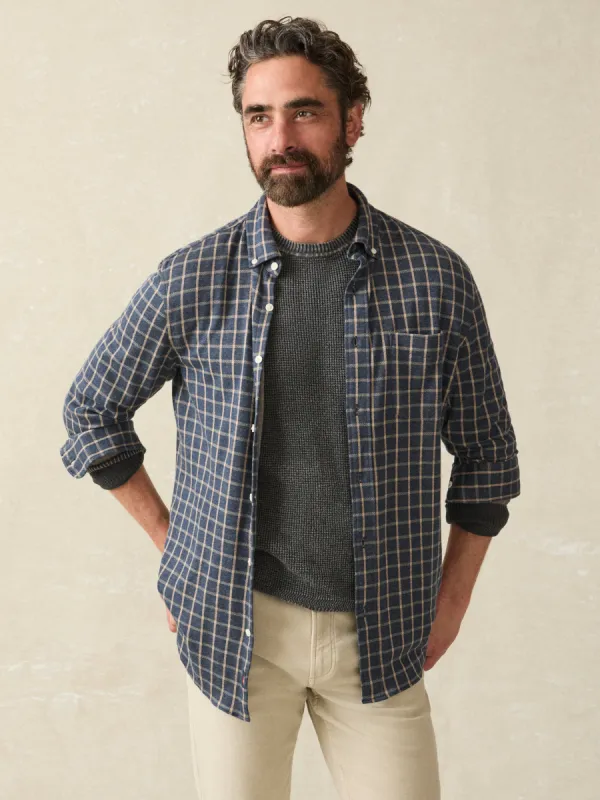 Coastline Knit Shirt - Twilight Check sold by Faherty