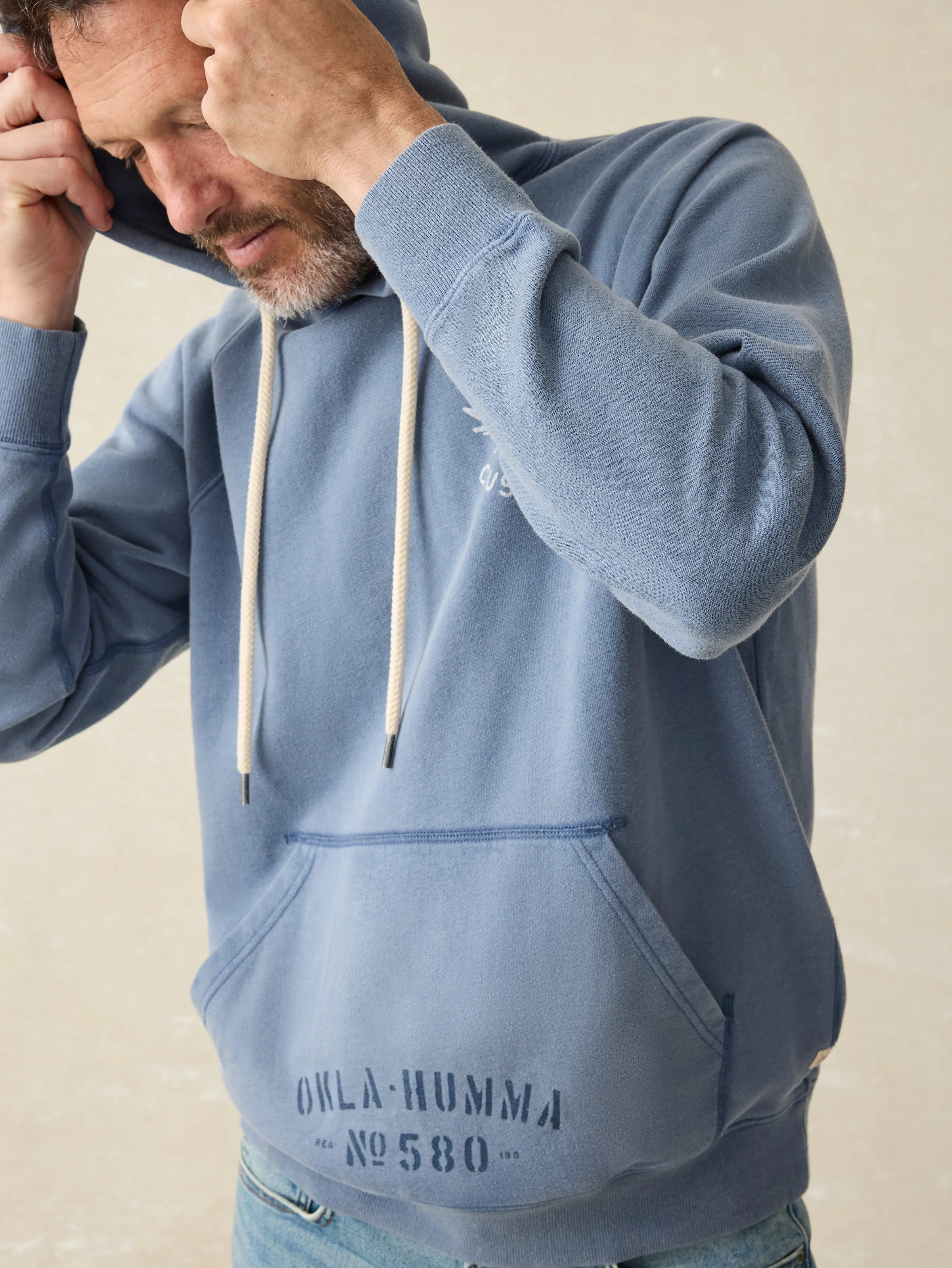 Steven Paul Judd Fleece Hoodie - Mautan Blue sold by Faherty product image thumbnail 2