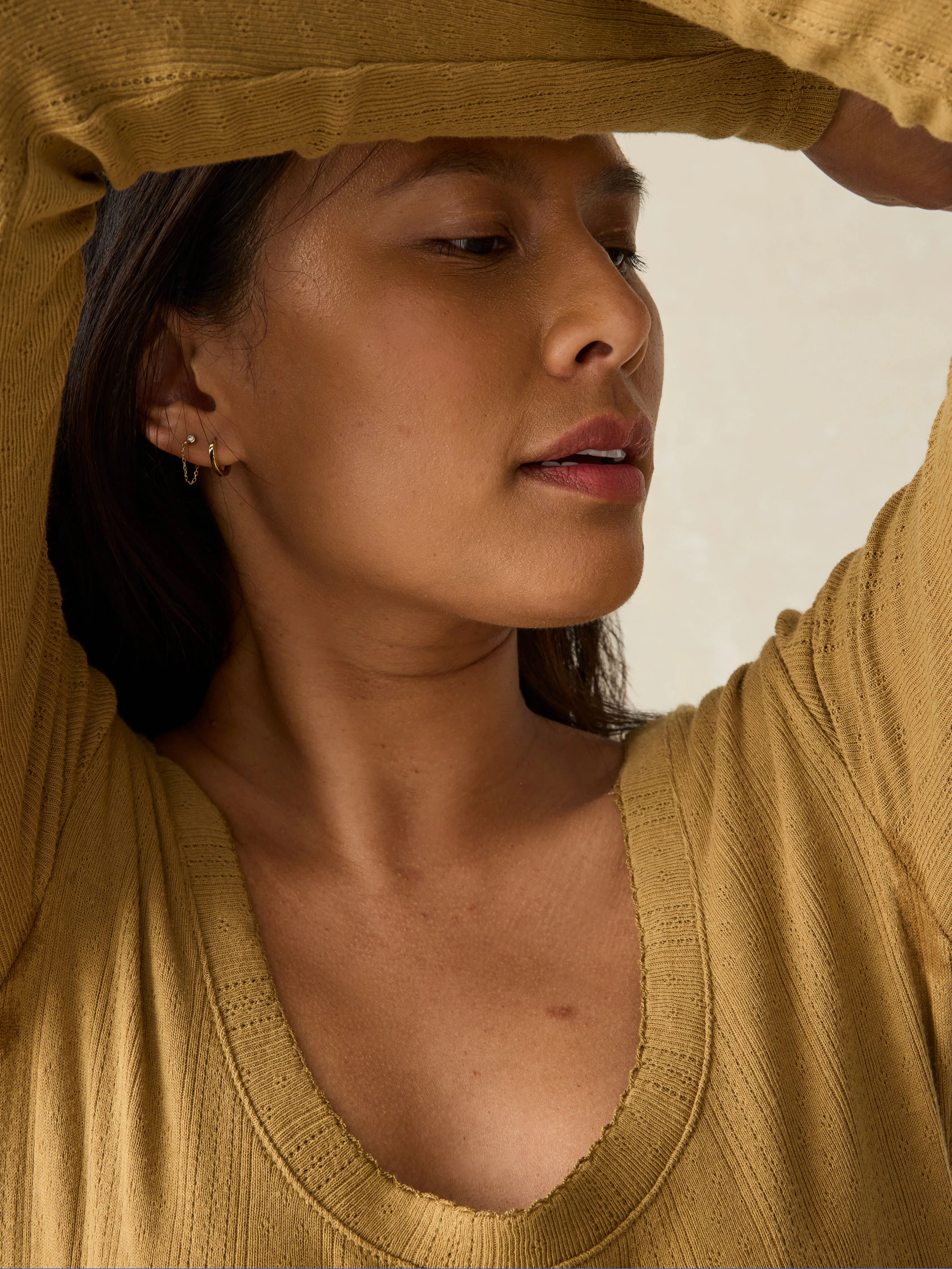 Pacific Pointelle Scoop Neck - Antique Bronze sold by Faherty product image thumbnail 3