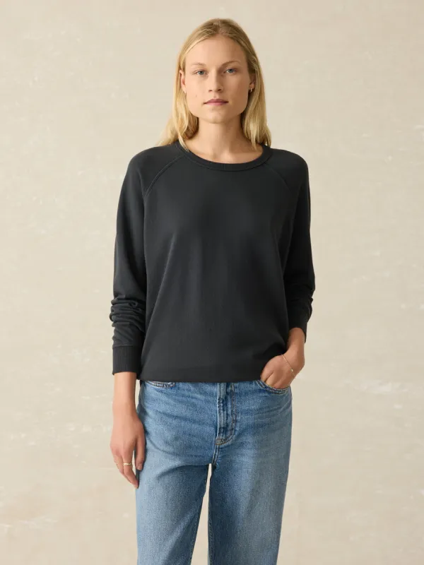 Coastal Cloud Cotton Crew - Washed Black sold by Faherty