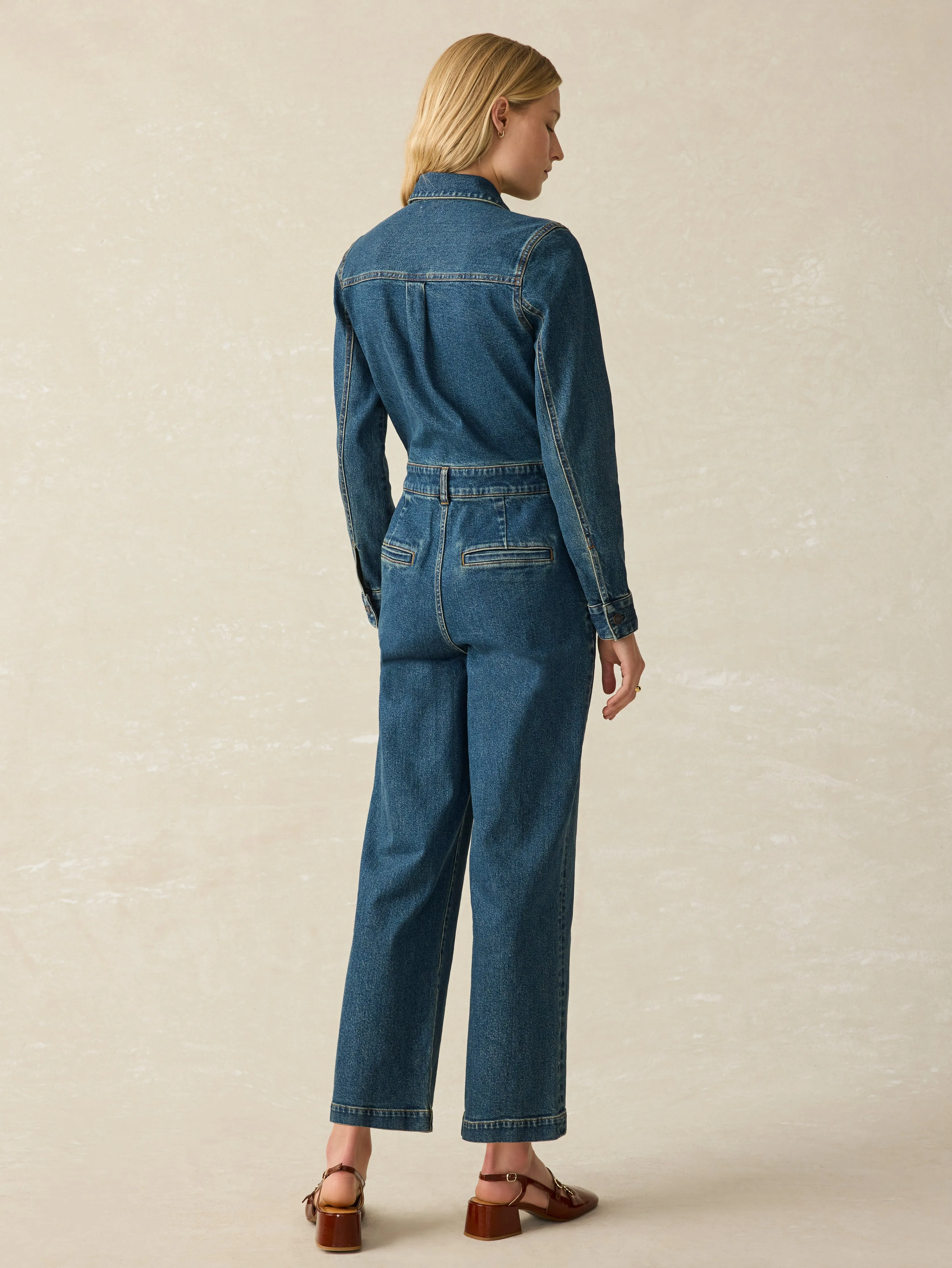 Denim Michelle Jumpsuit - Night Lagoon Wash sold by Faherty product image thumbnail 5