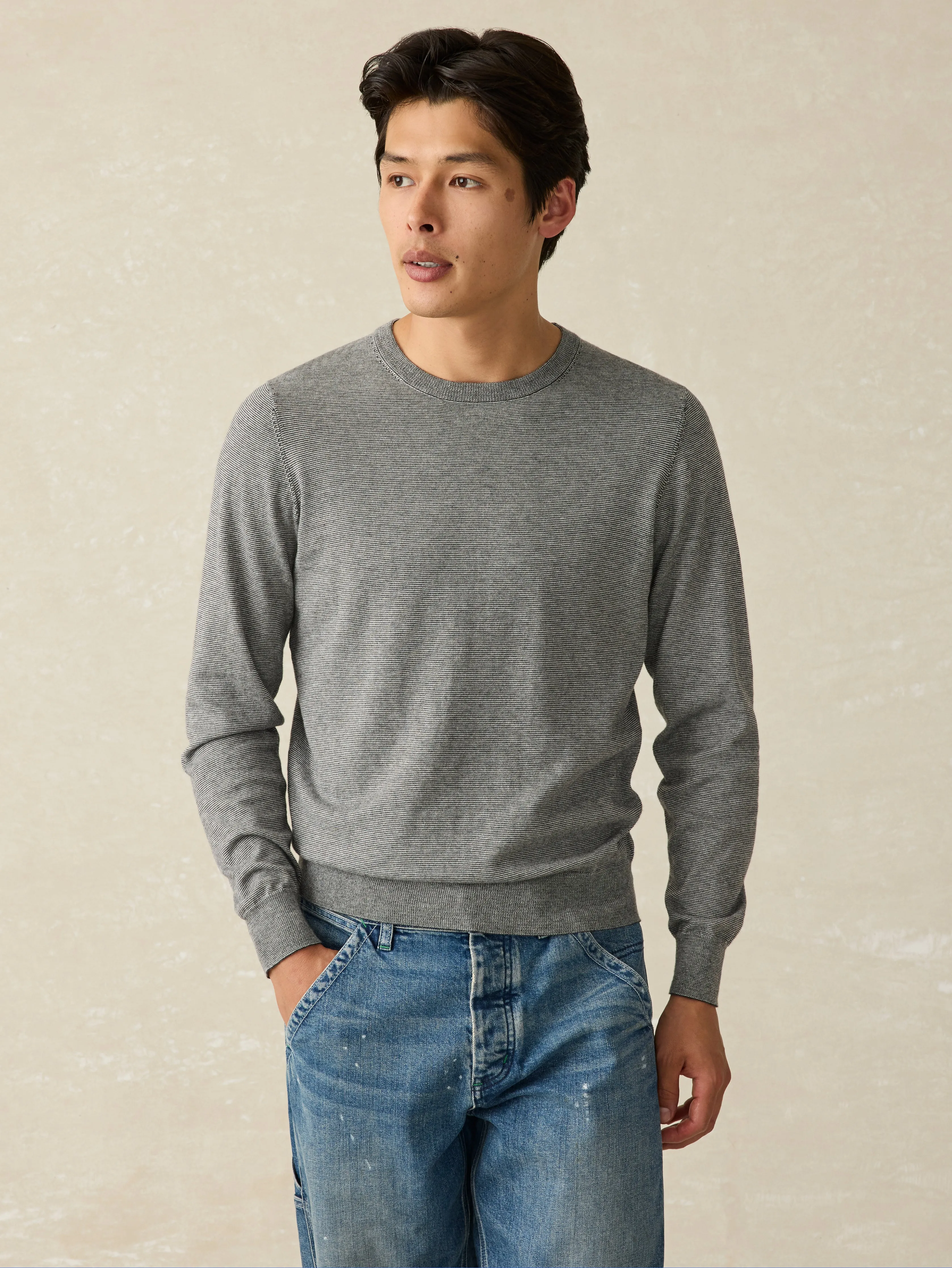 Movement™ Crewneck Sweater - Ivory Ash Feeder sold by Faherty product image thumbnail 2
