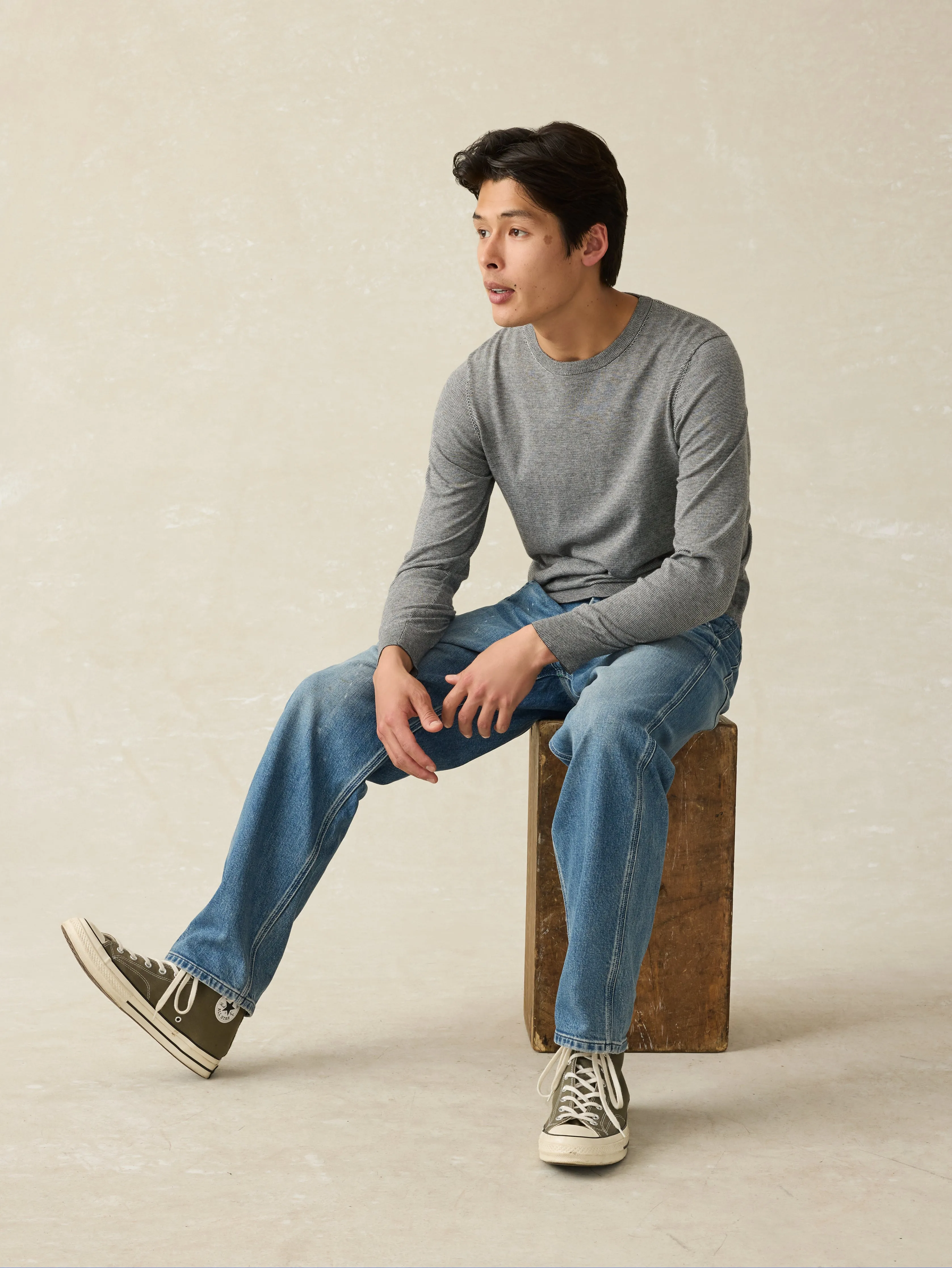 Movement™ Crewneck Sweater - Ivory Ash Feeder sold by Faherty product image thumbnail 5