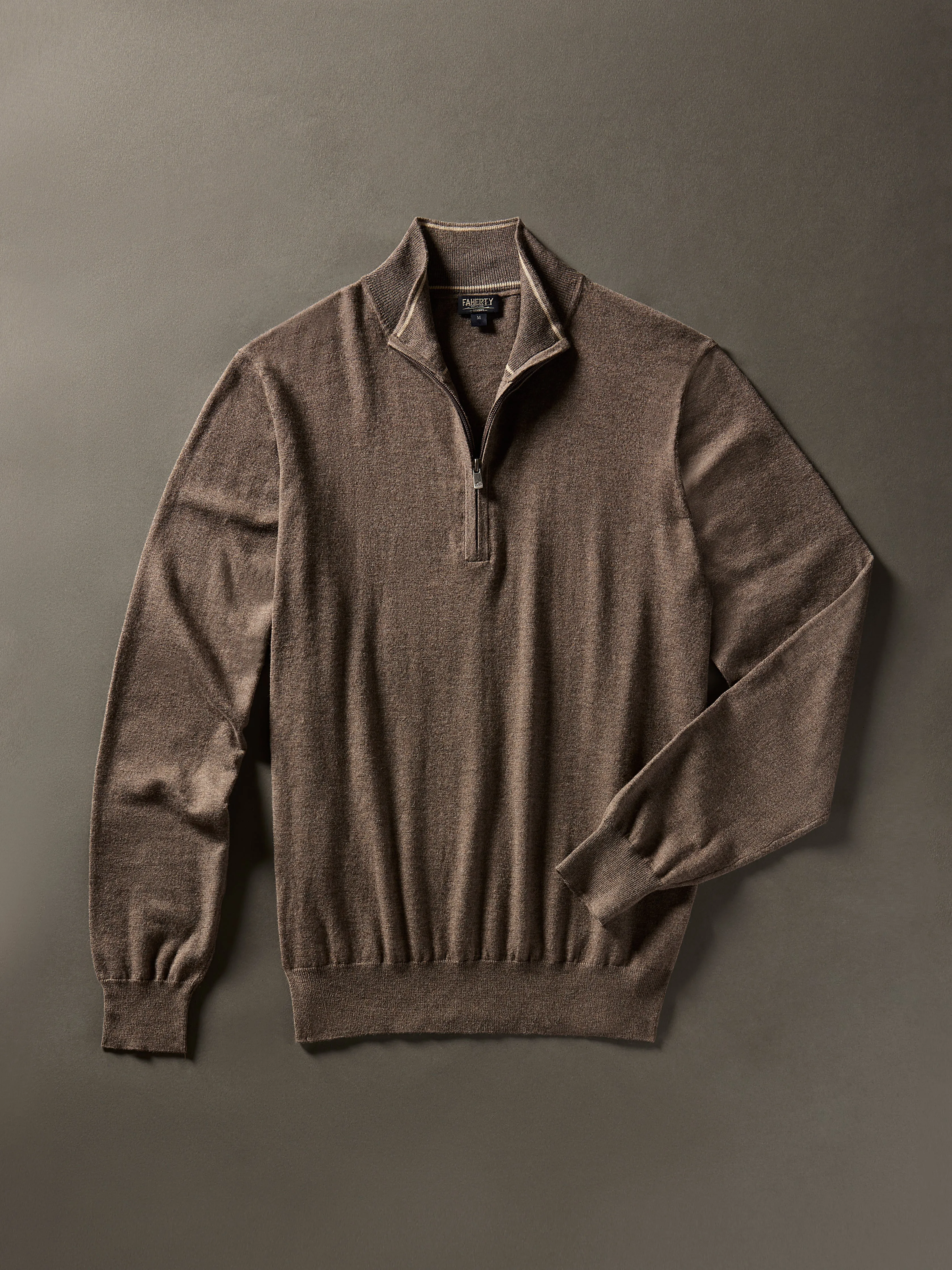 Movement™ Quarter Zip Sweater - Walnut Creek Heather sold by Faherty product image thumbnail 2